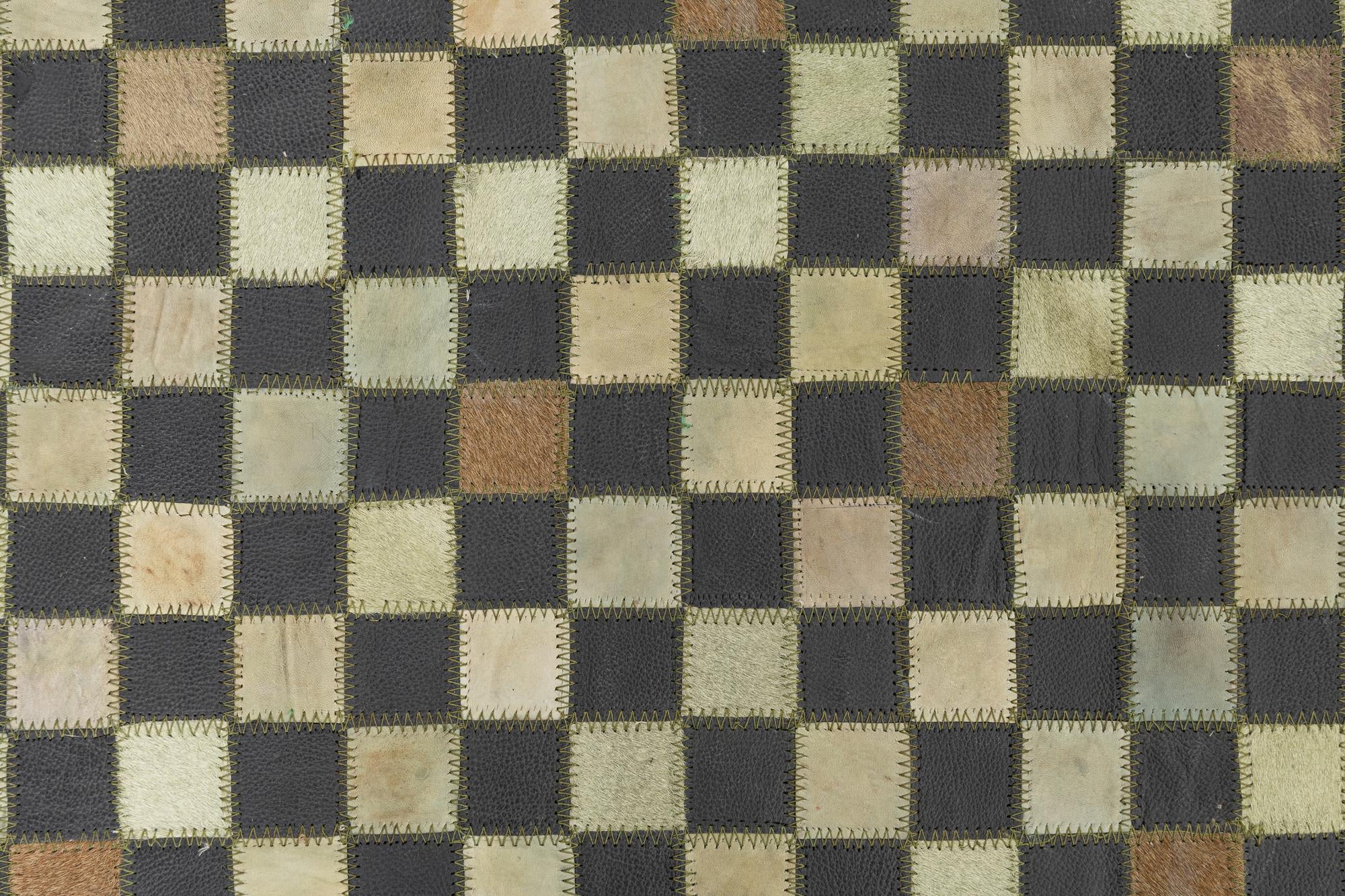 5' 3 x 7' 5 Cowhide Leather Rug