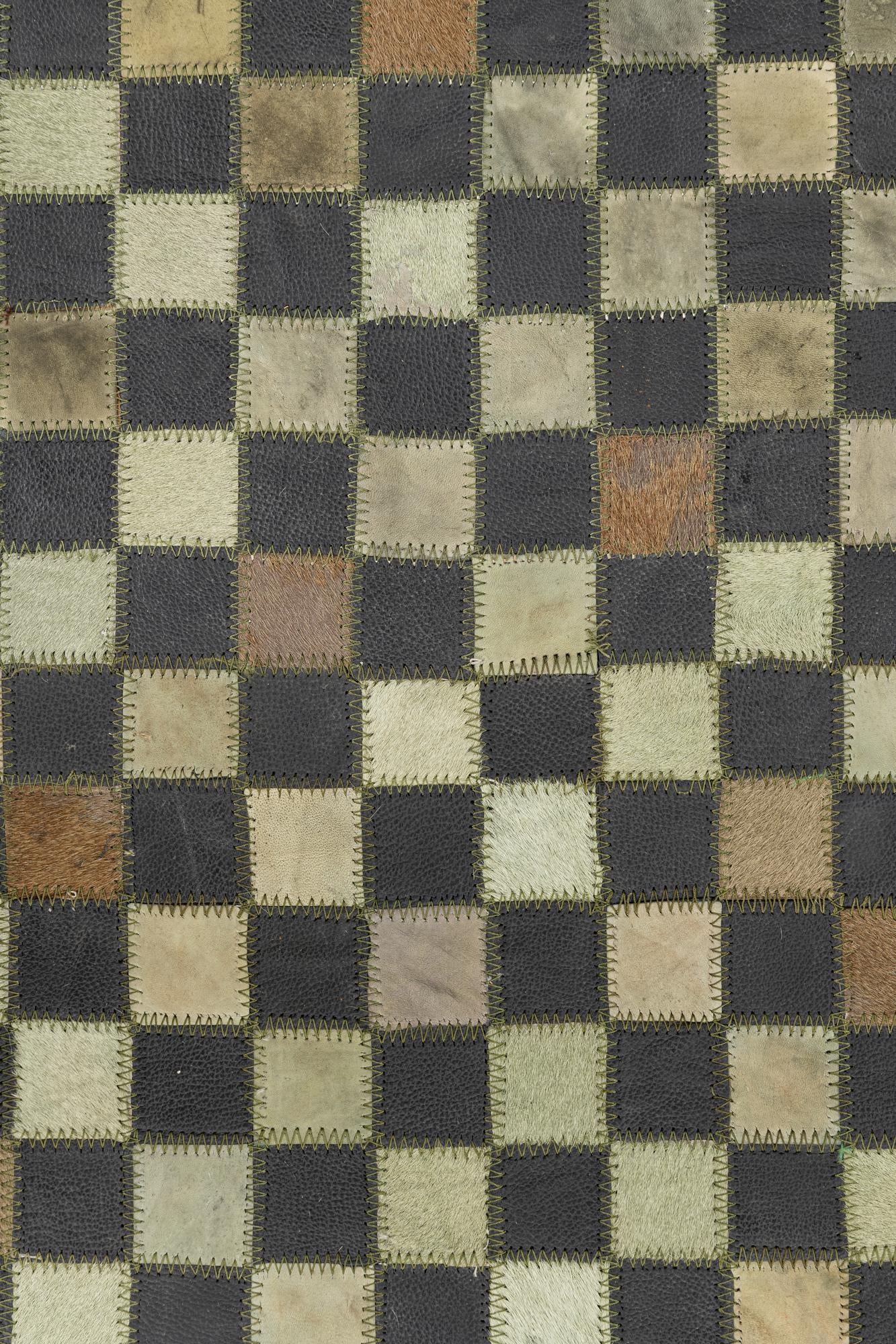 5' 3 x 7' 5 Cowhide Leather Rug