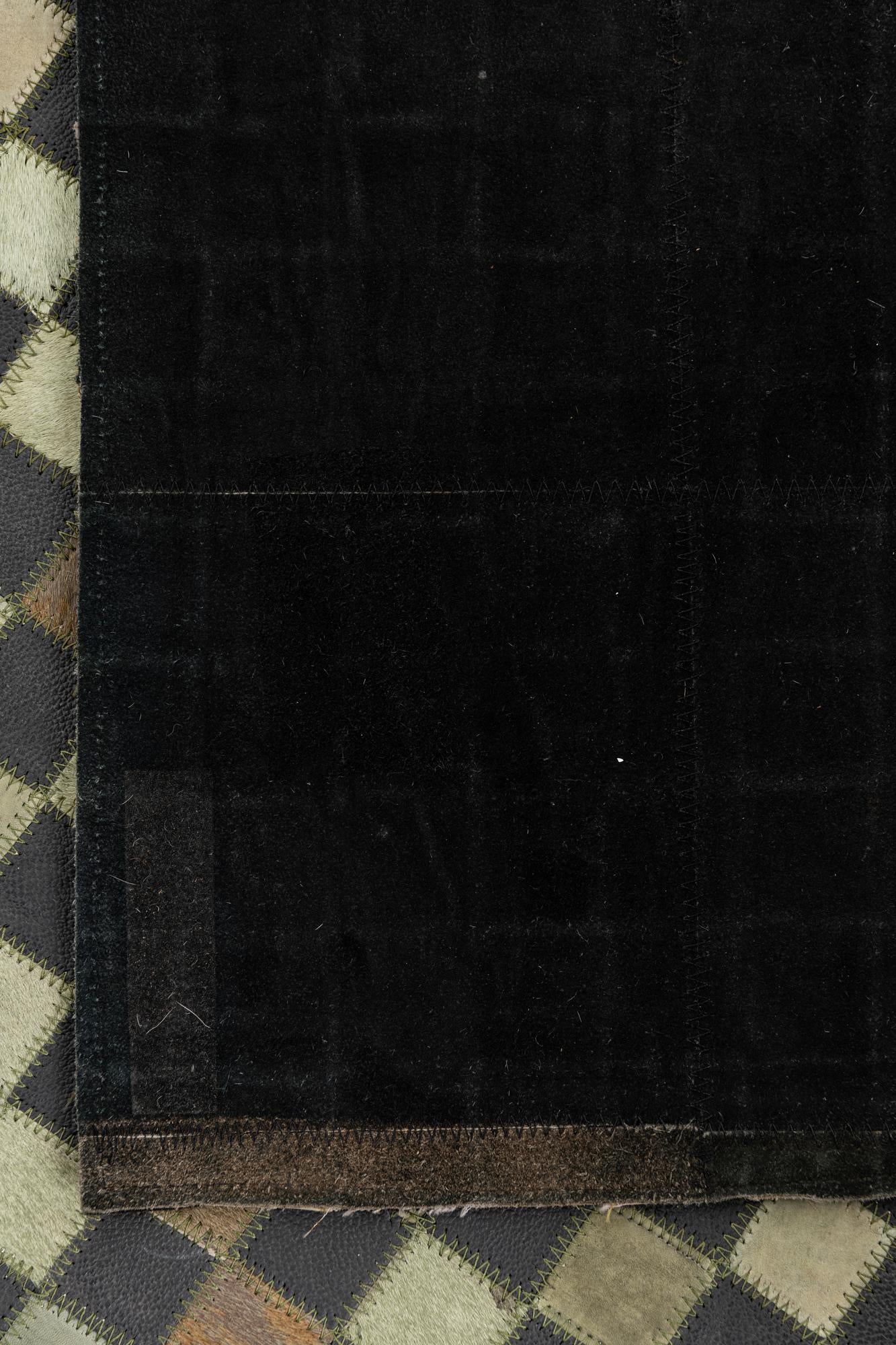 5' 3 x 7' 5 Cowhide Leather Rug