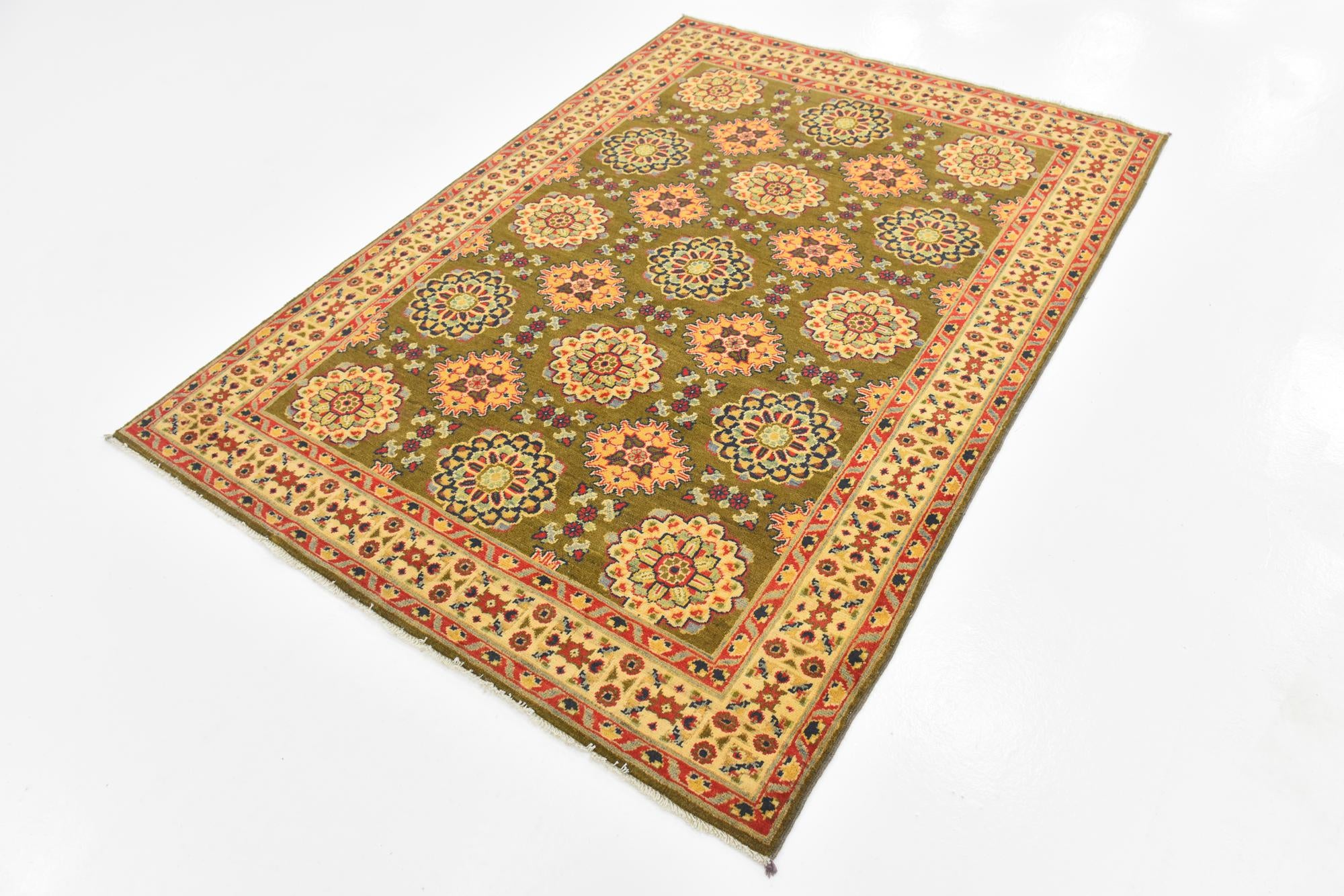 150cm x 215cm anudado a mano Kazak Alfombra