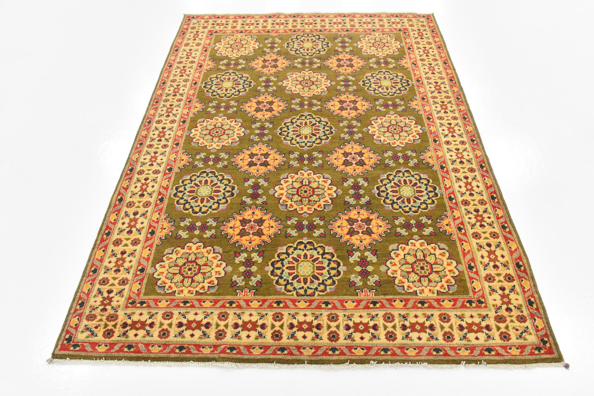 150cm x 215cm anudado a mano Kazak Alfombra