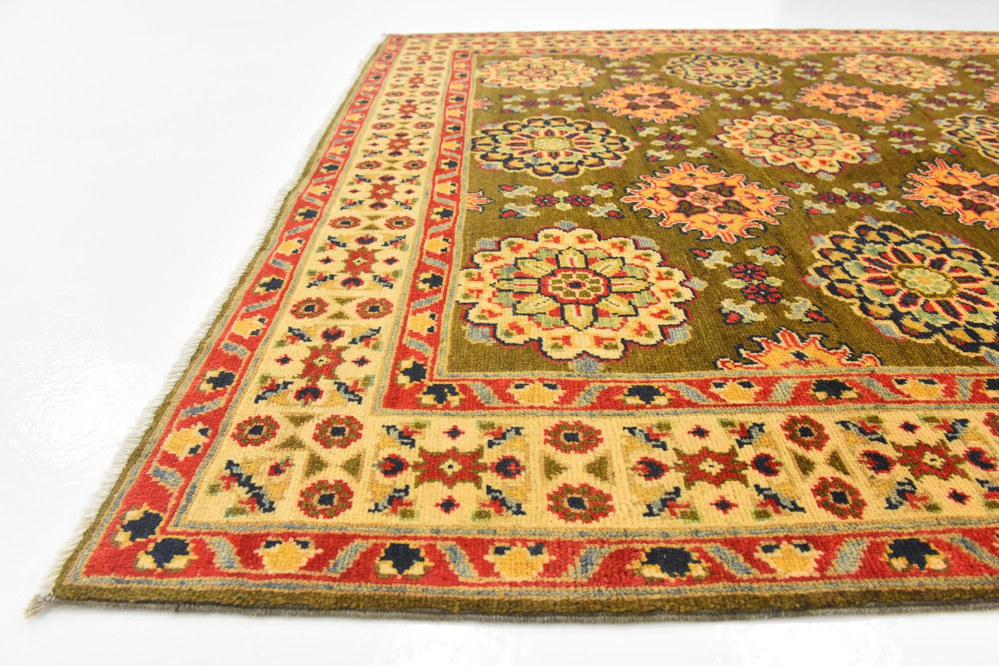 150cm x 215cm anudado a mano Kazak Alfombra