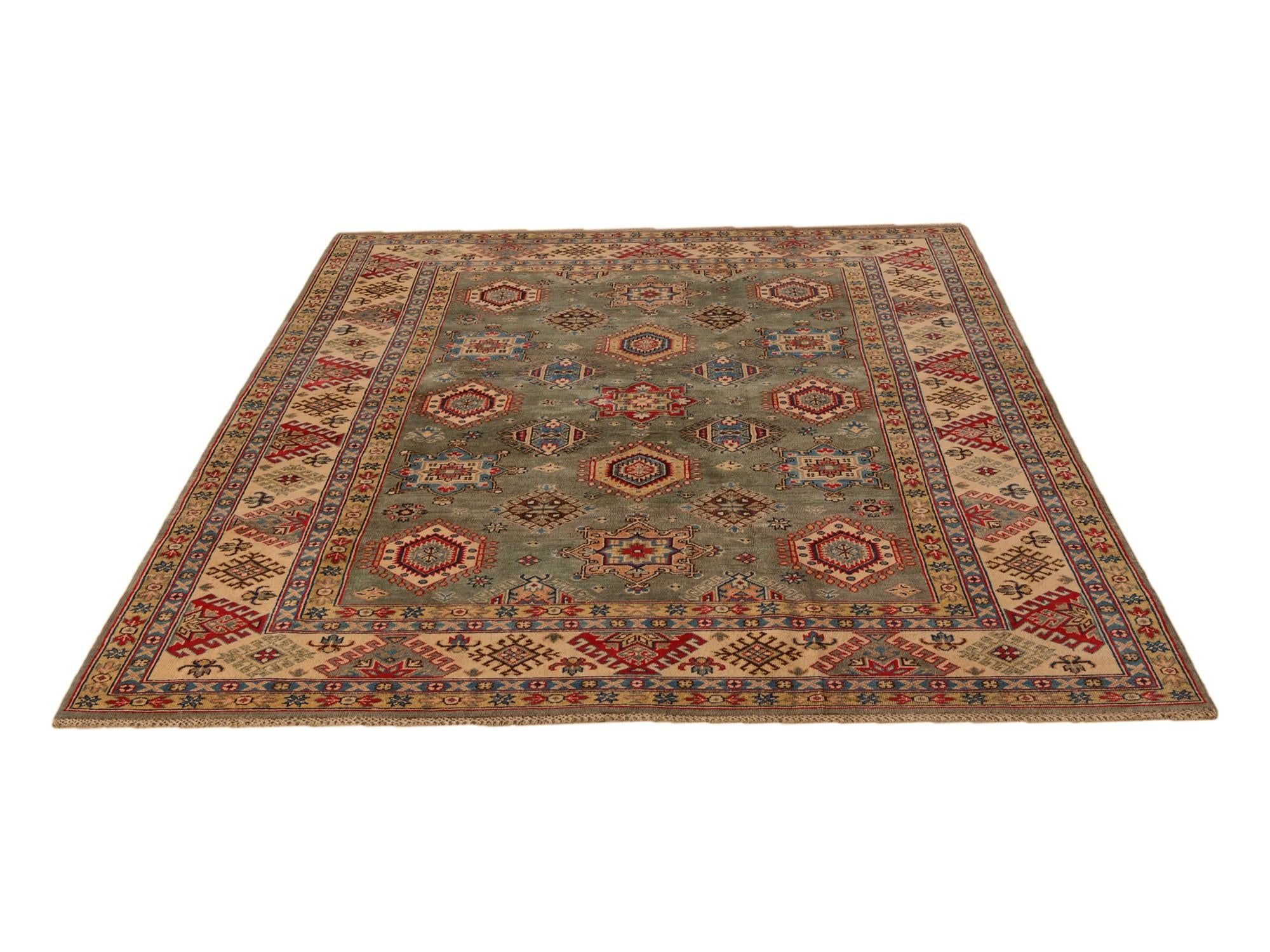 6' 8 x 9' 10 Hand Knotted Kazak Rug