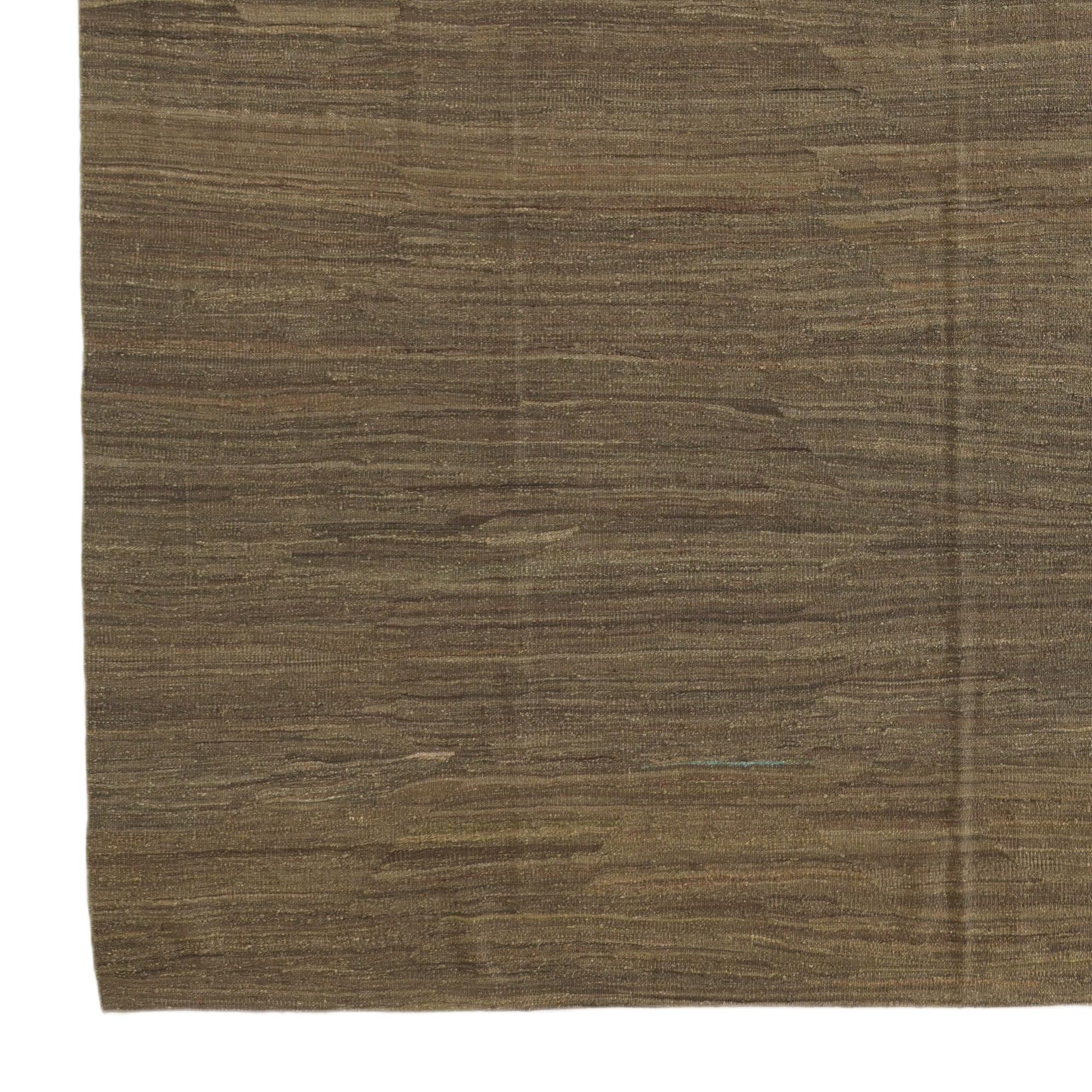10' 5 x 12' 10 Hand Woven Kilim Modern Wool Rug