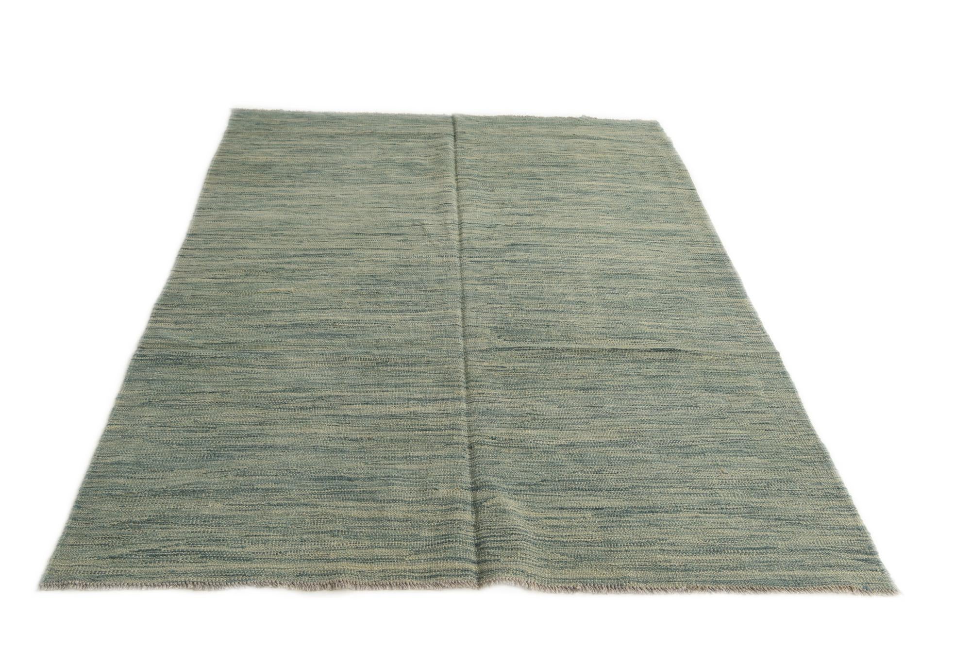 4' 9 x 6' 6 Hand Woven Kilim Modern Wool Rug