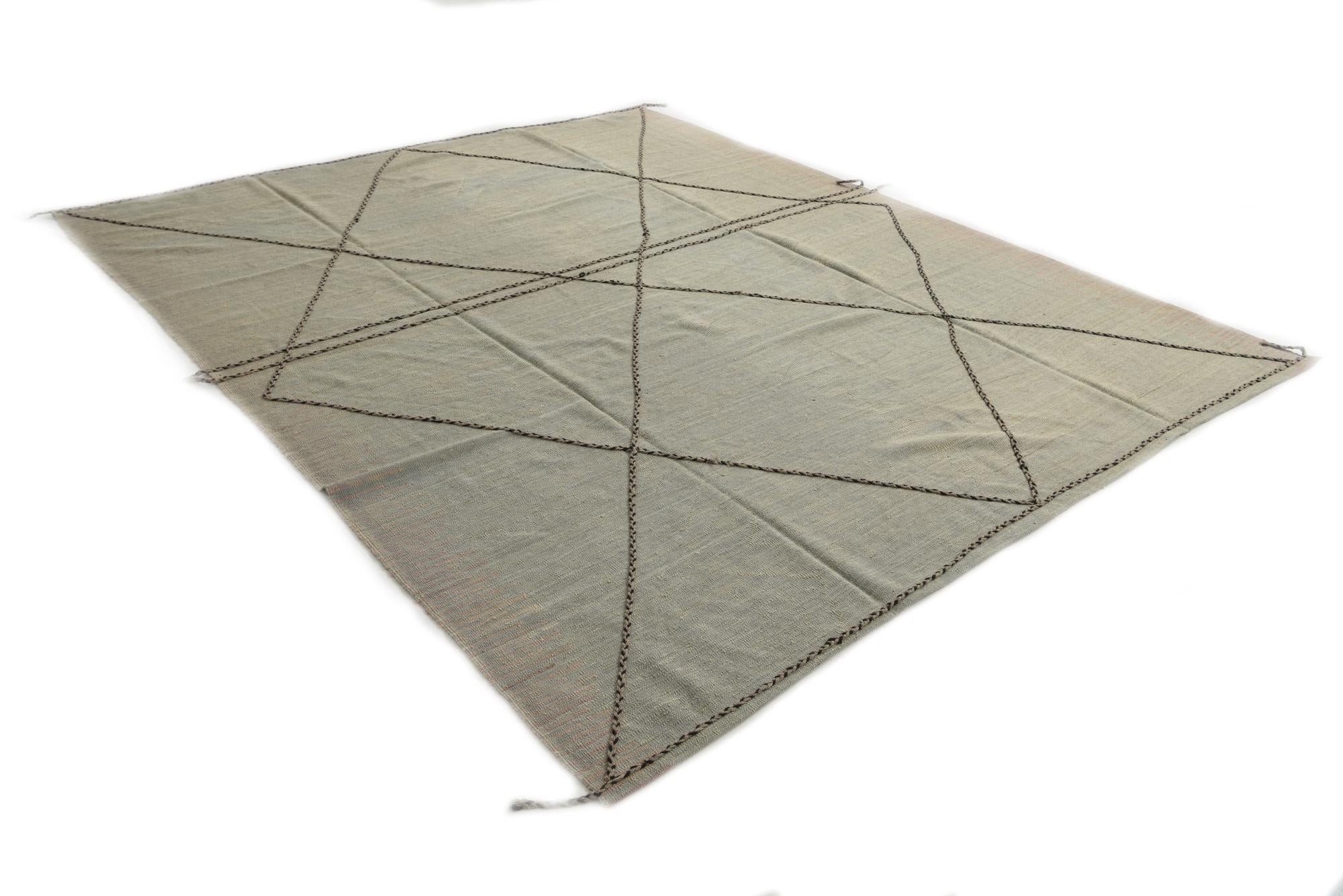 8' 4 x 9' 9 Hand Woven Kilim Modern Wool Rug