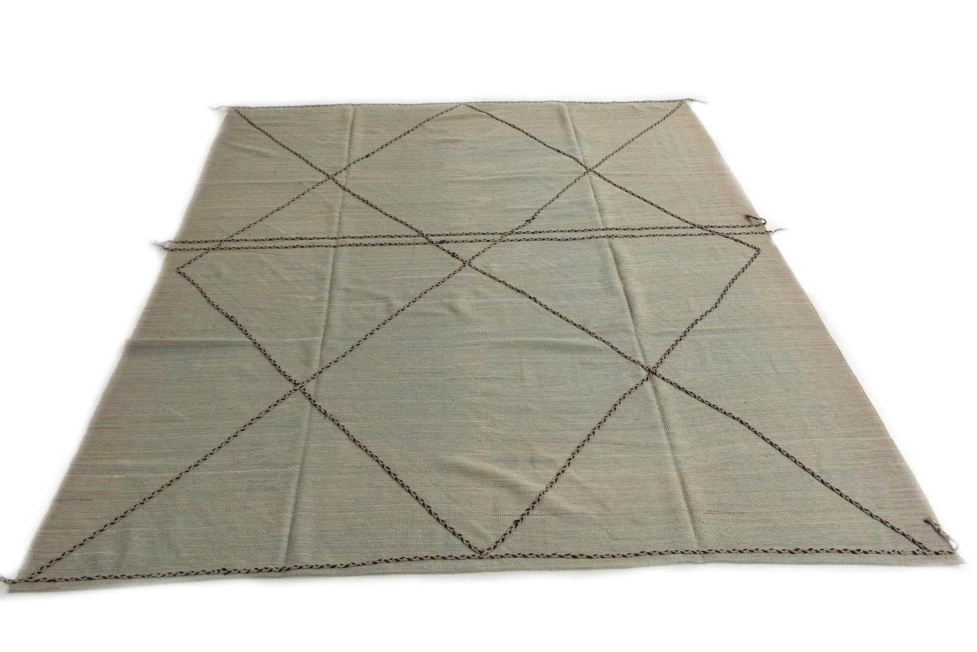 8' 4 x 9' 9 Hand Woven Kilim Modern Wool Rug