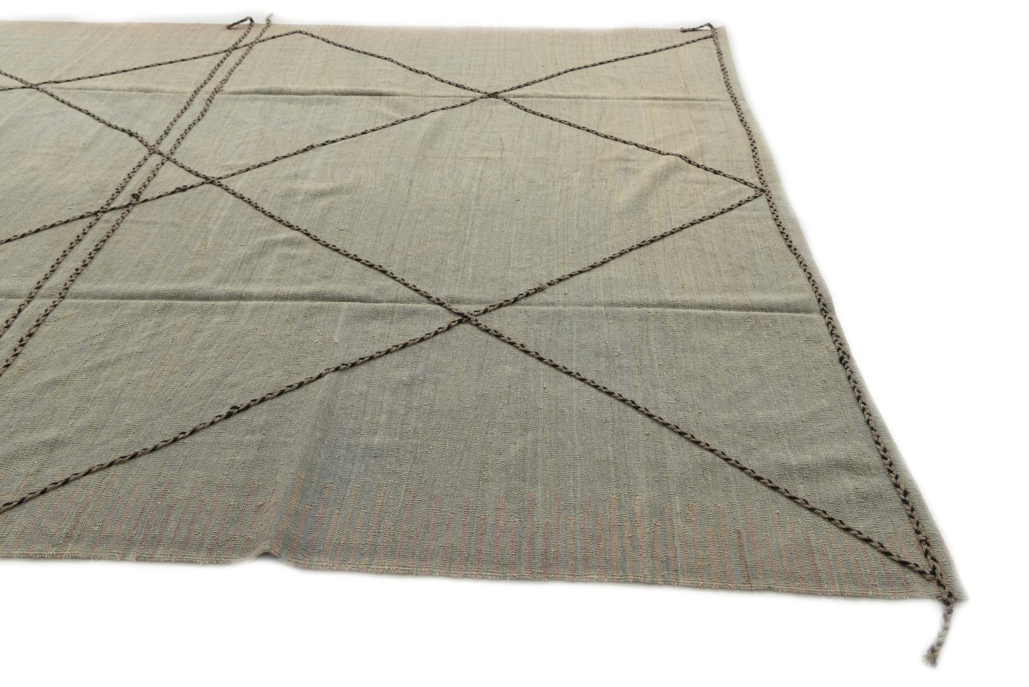 8' 4 x 9' 9 Hand Woven Kilim Modern Wool Rug