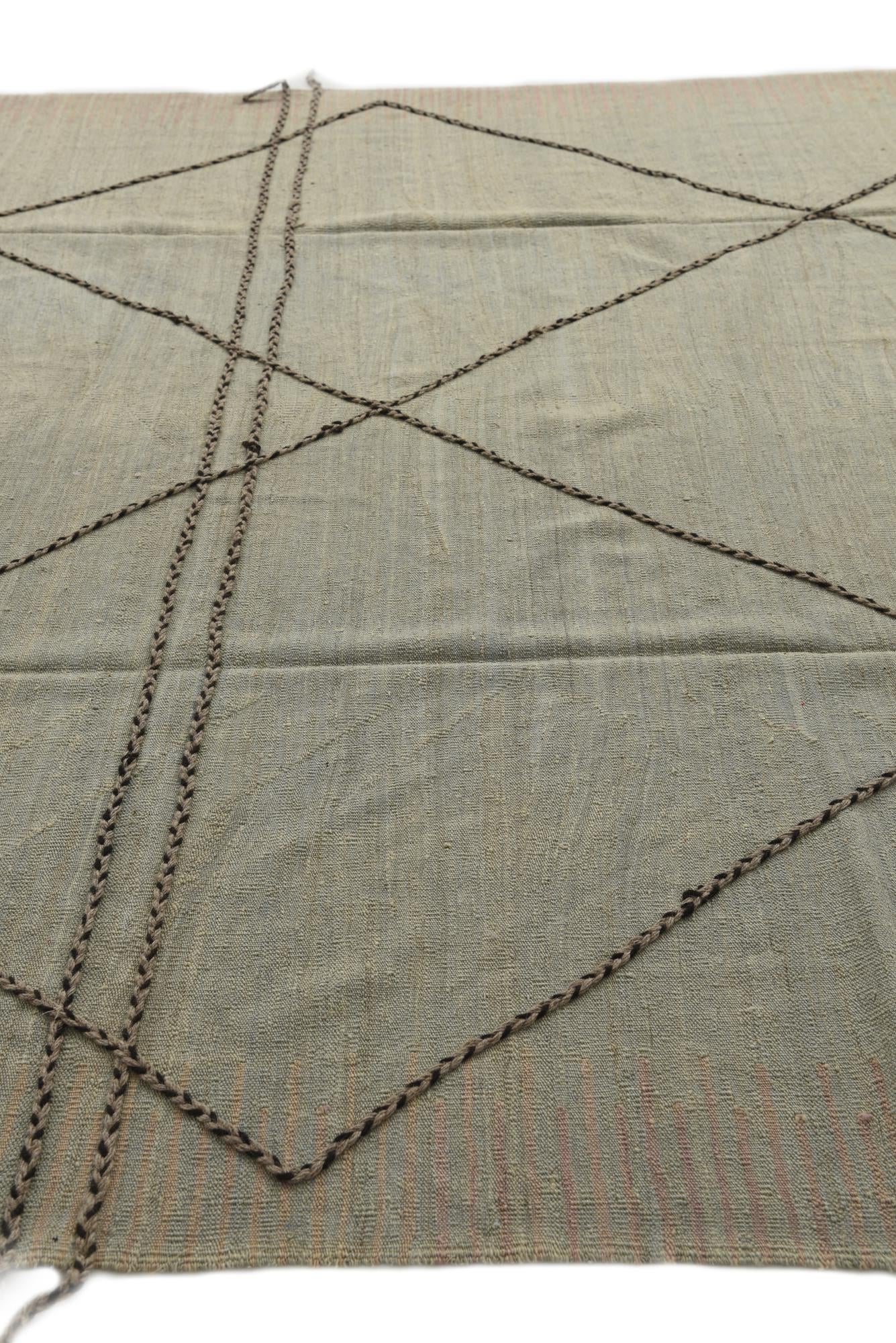8' 4 x 9' 9 Hand Woven Kilim Modern Wool Rug