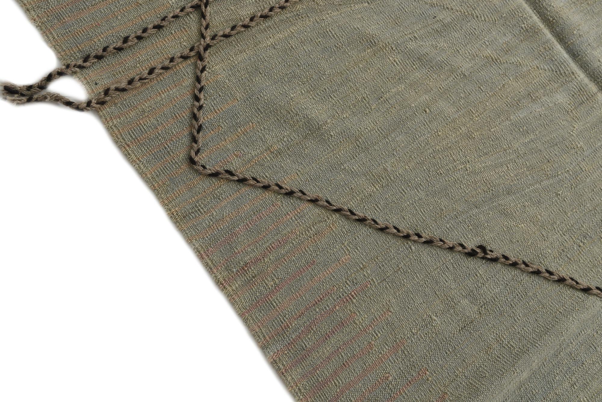 8' 4 x 9' 9 Hand Woven Kilim Modern Wool Rug