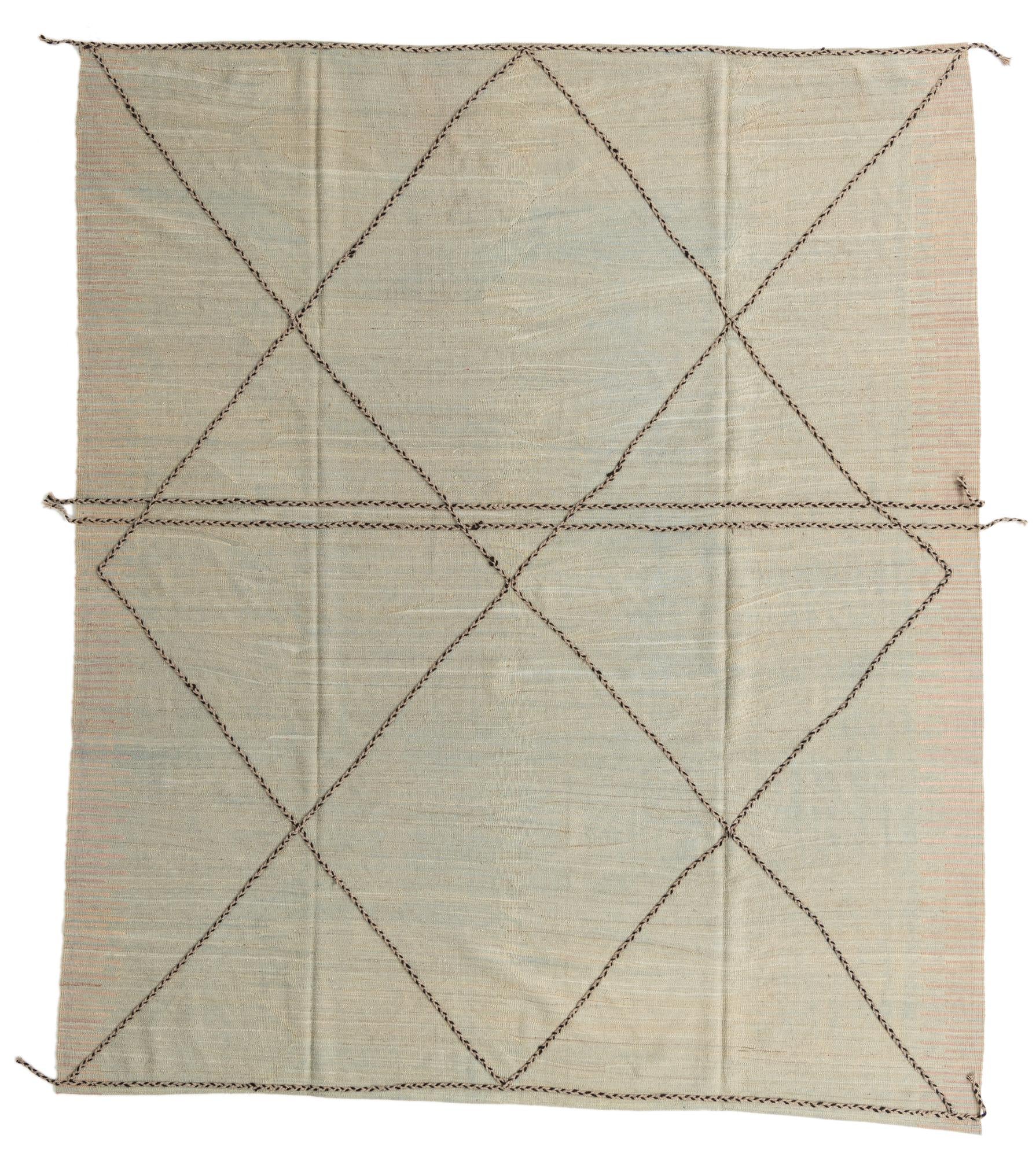8' 4 x 9' 9 Hand Woven Kilim Modern Wool Rug