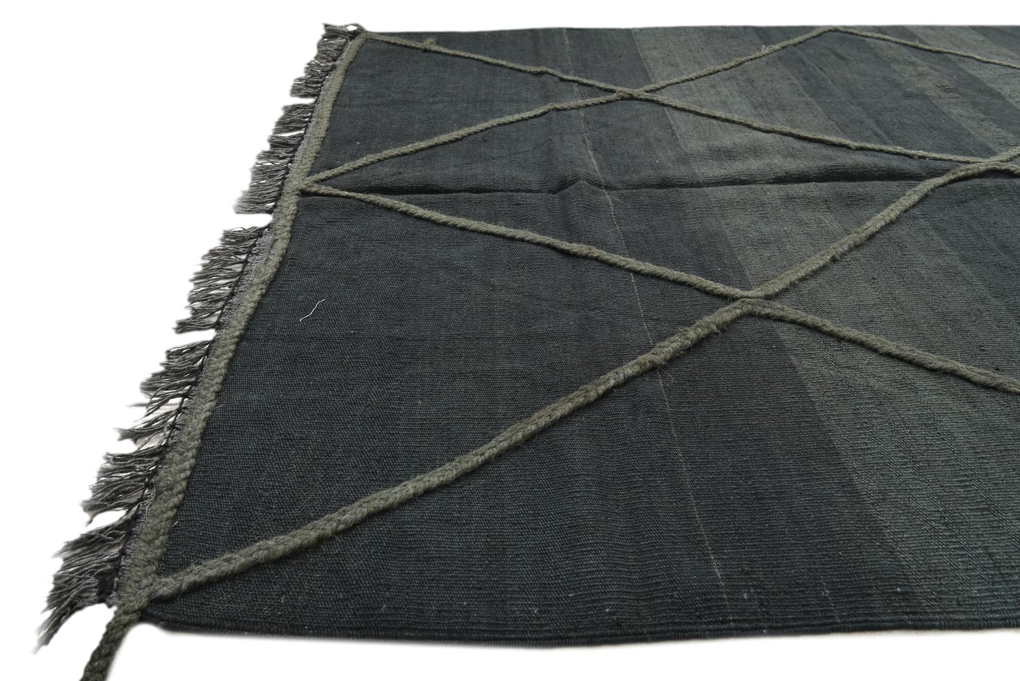 4' 4 x 6' Hand Woven Kilim Modern Wool Rug