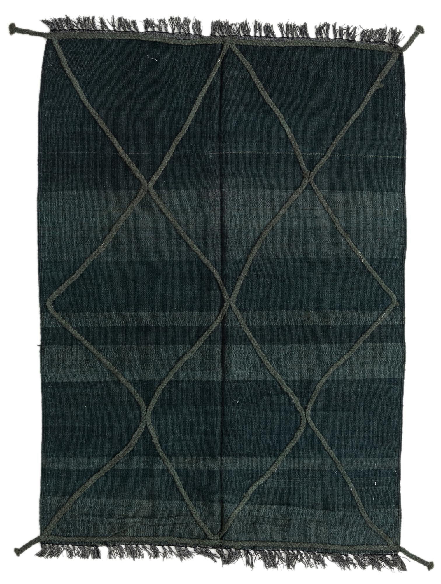 4' 4 x 6' Hand Woven Kilim Modern Wool Rug