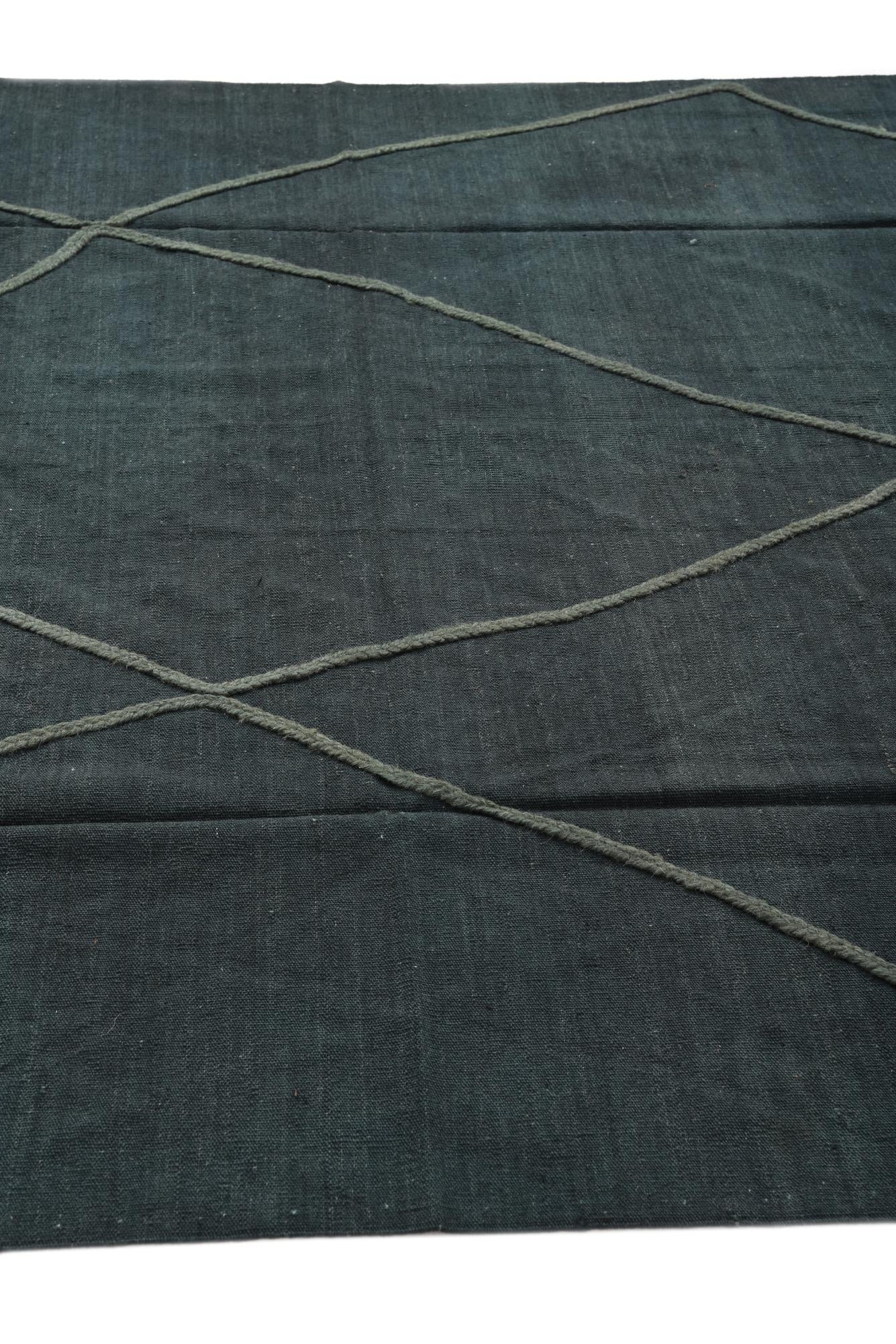 6' 8 x 10' Hand Woven Kilim Modern Wool Rug