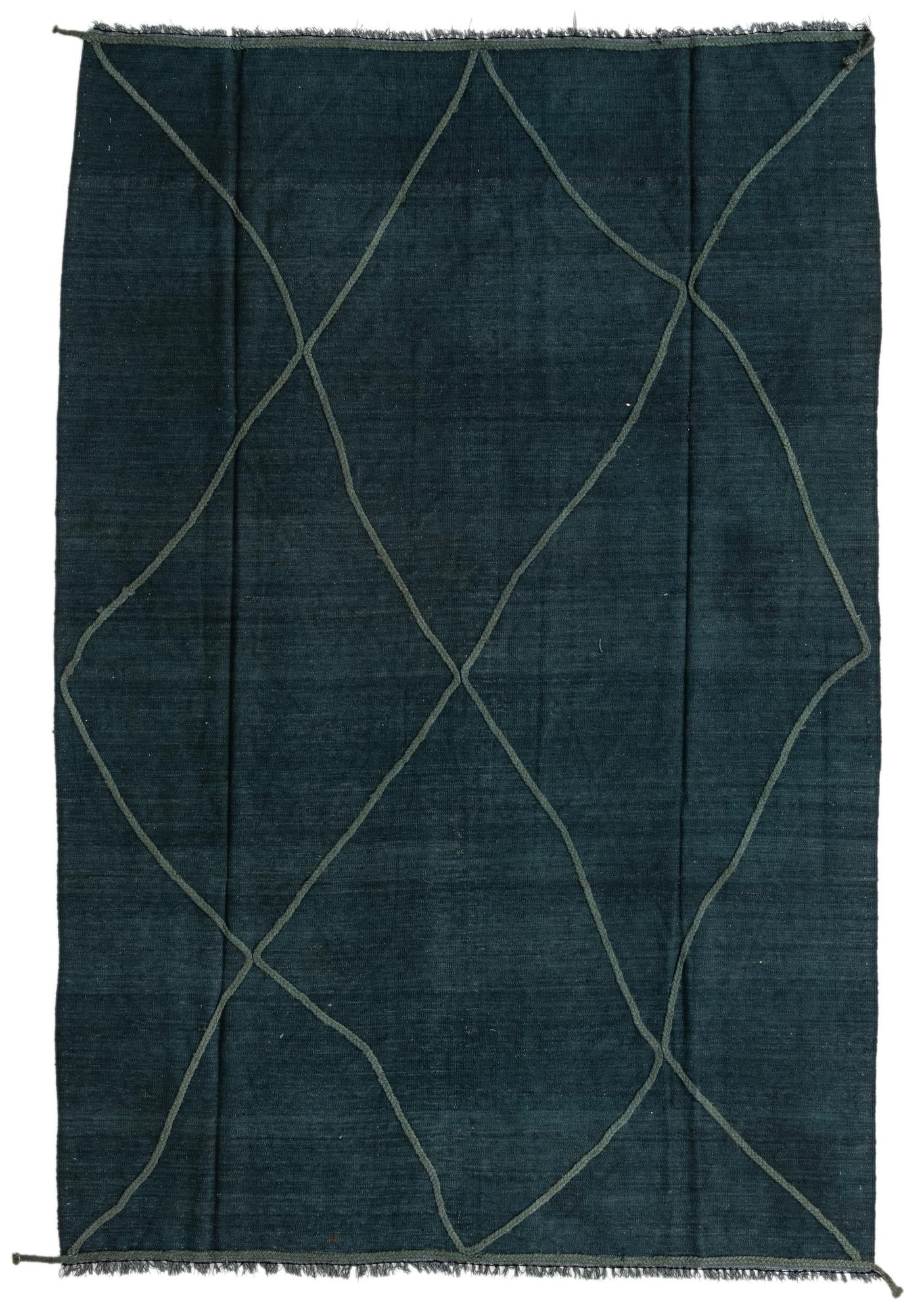 6' 8 x 10' Hand Woven Kilim Modern Wool Rug