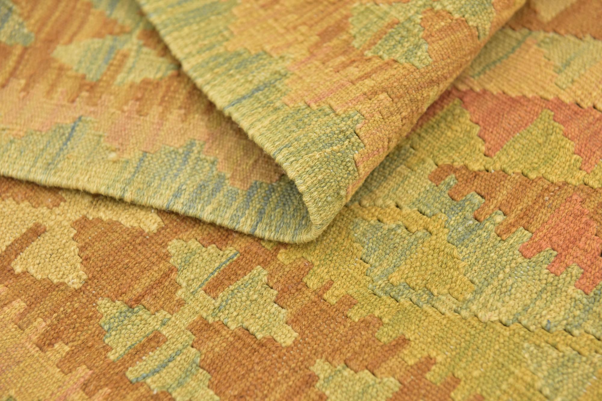 3' 2 x 5' Hand Woven Kilim Waziri Wool Rug