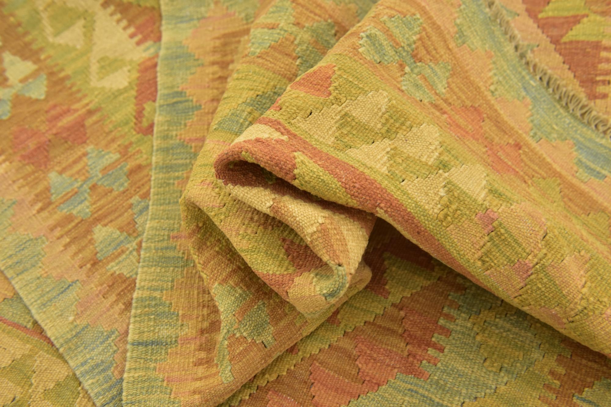 3' 2 x 5' Hand Woven Kilim Waziri Wool Rug