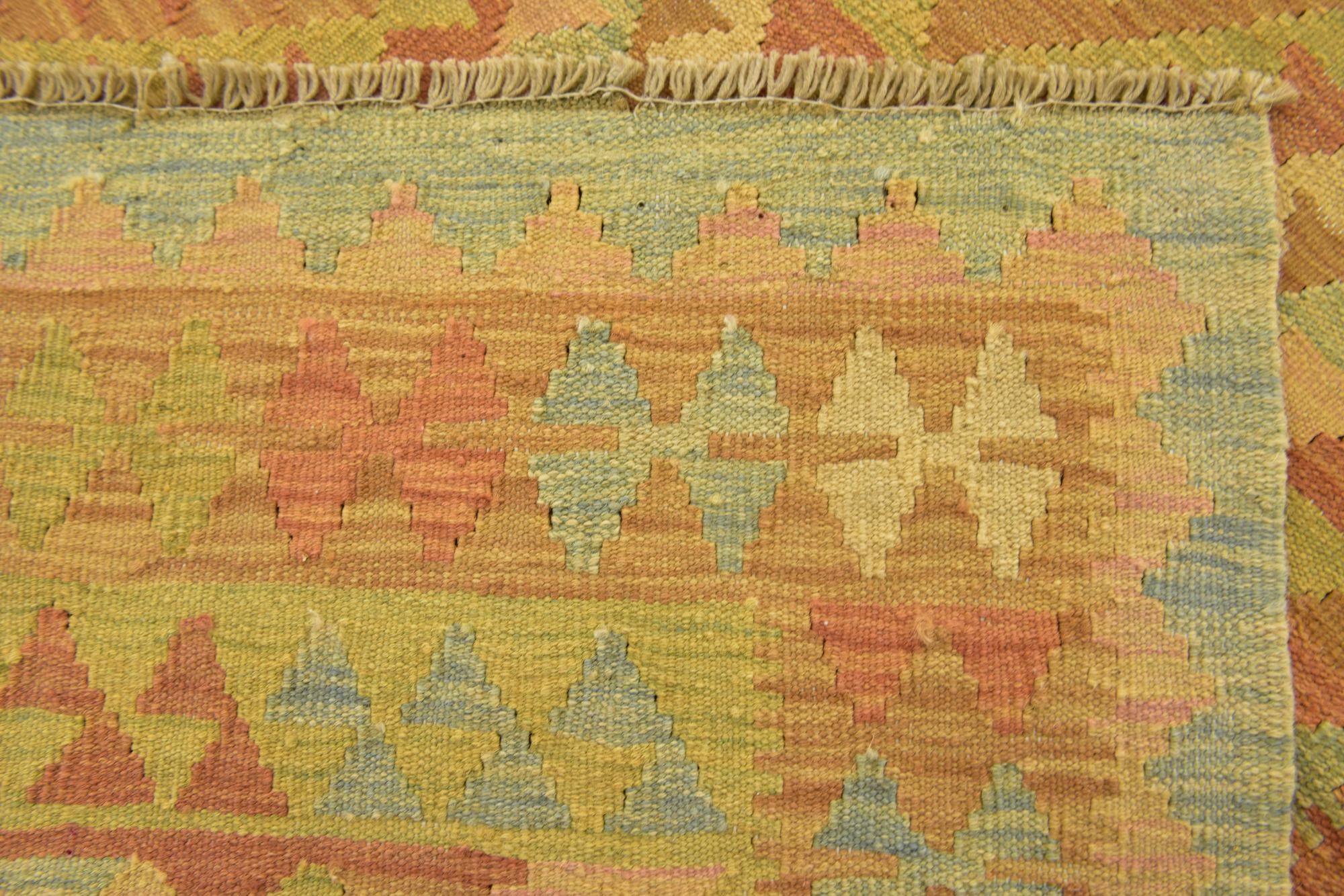 3' 2 x 5' Hand Woven Kilim Waziri Wool Rug