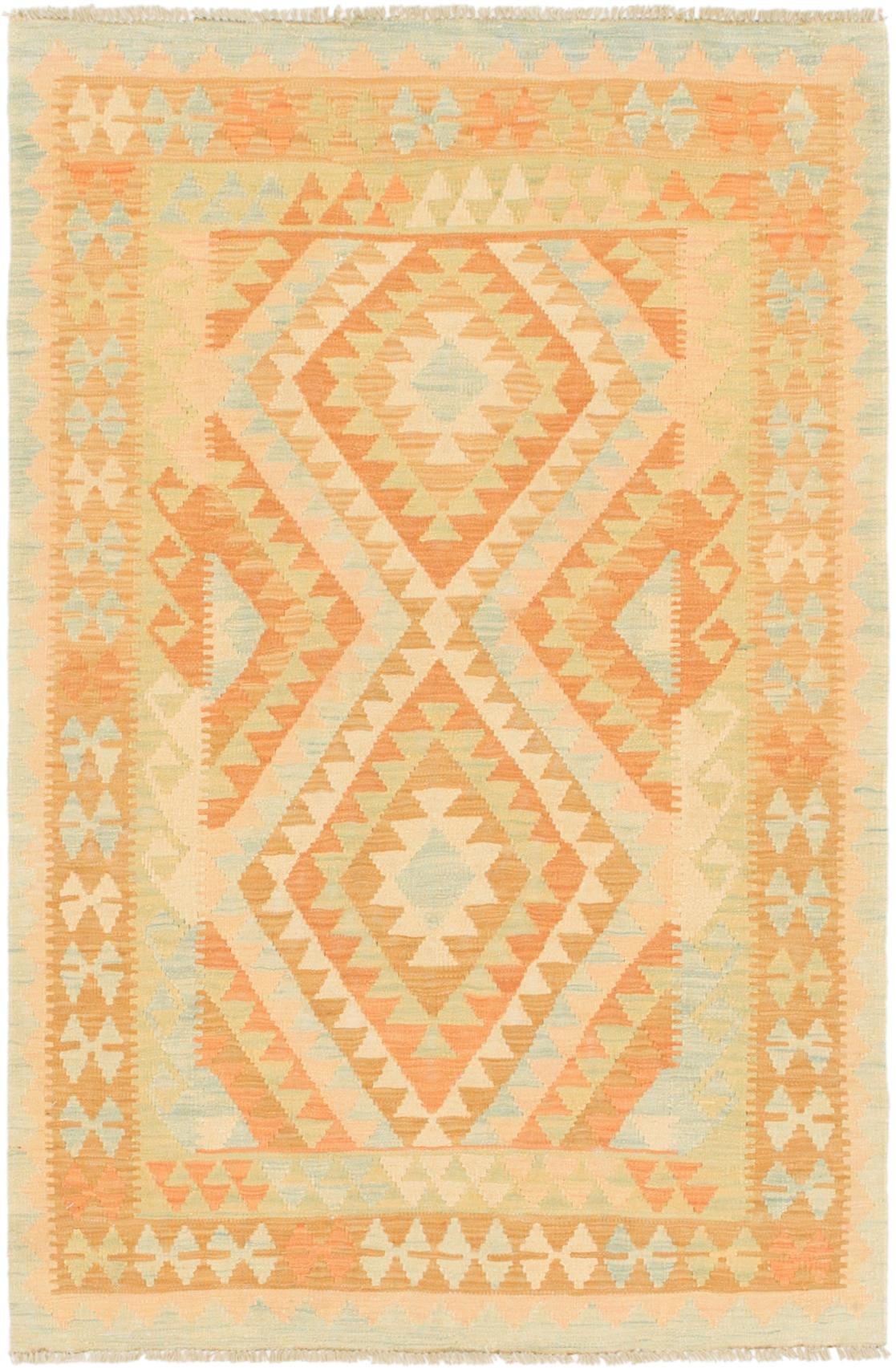 3' 2 x 5' Hand Woven Kilim Waziri Wool Rug