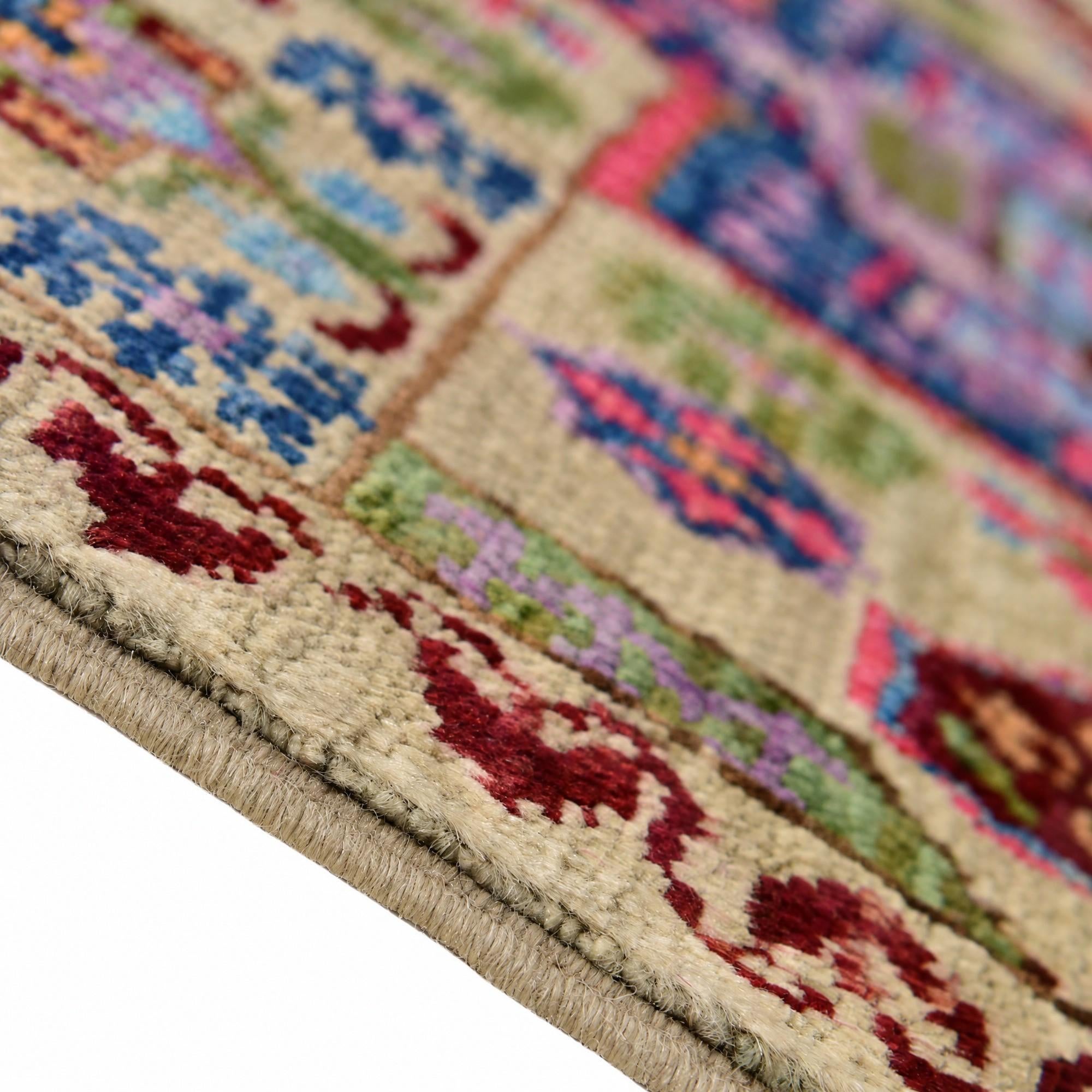 60cm x 95cm Hand Knotted Mamluk Ziegler Rug