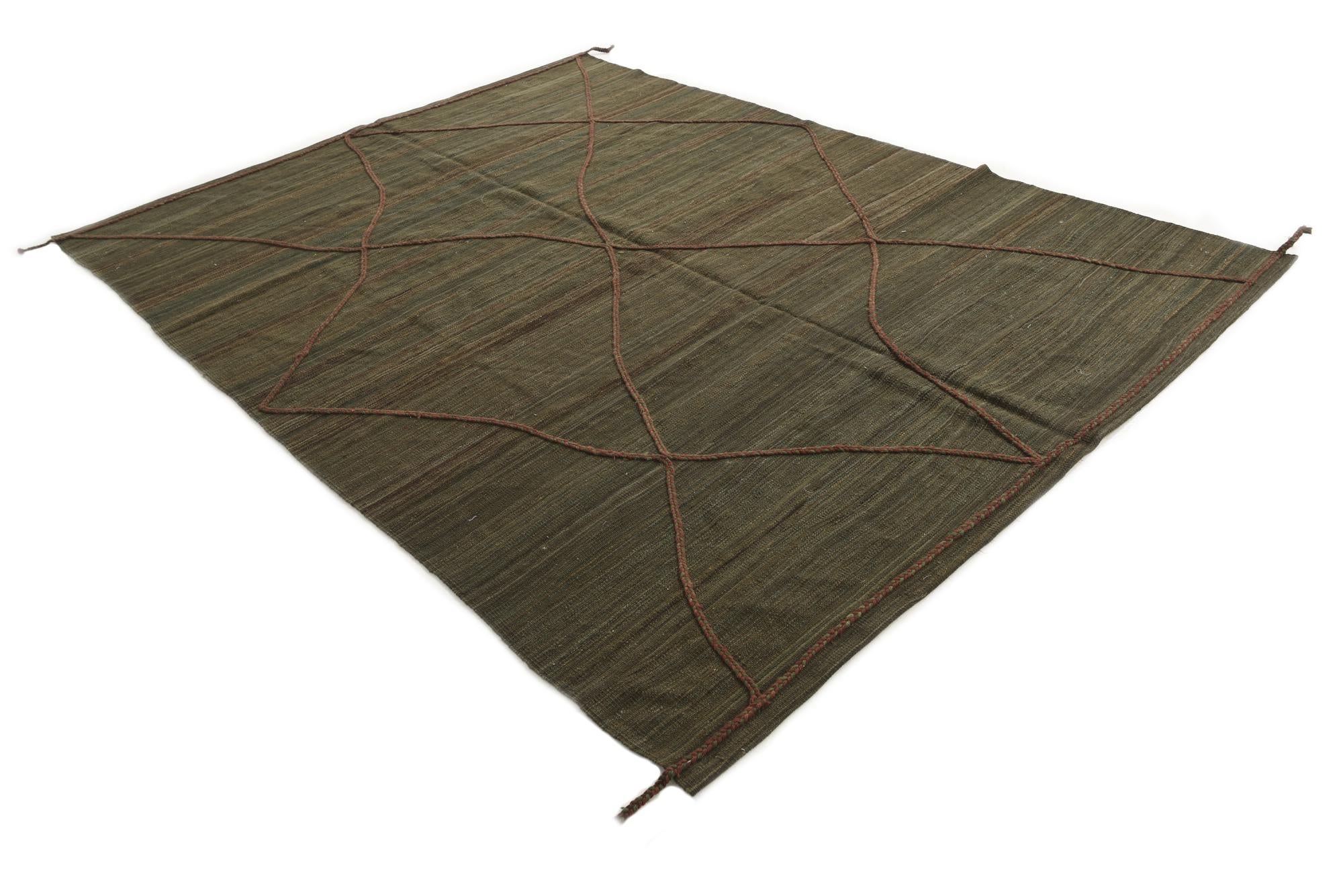 7' x 9' 5 Hand Knotted Moroccan Wool Rug