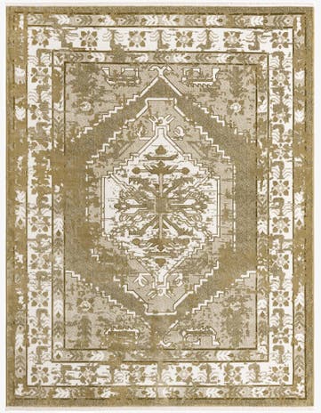 Olive Green Nain Design Rug