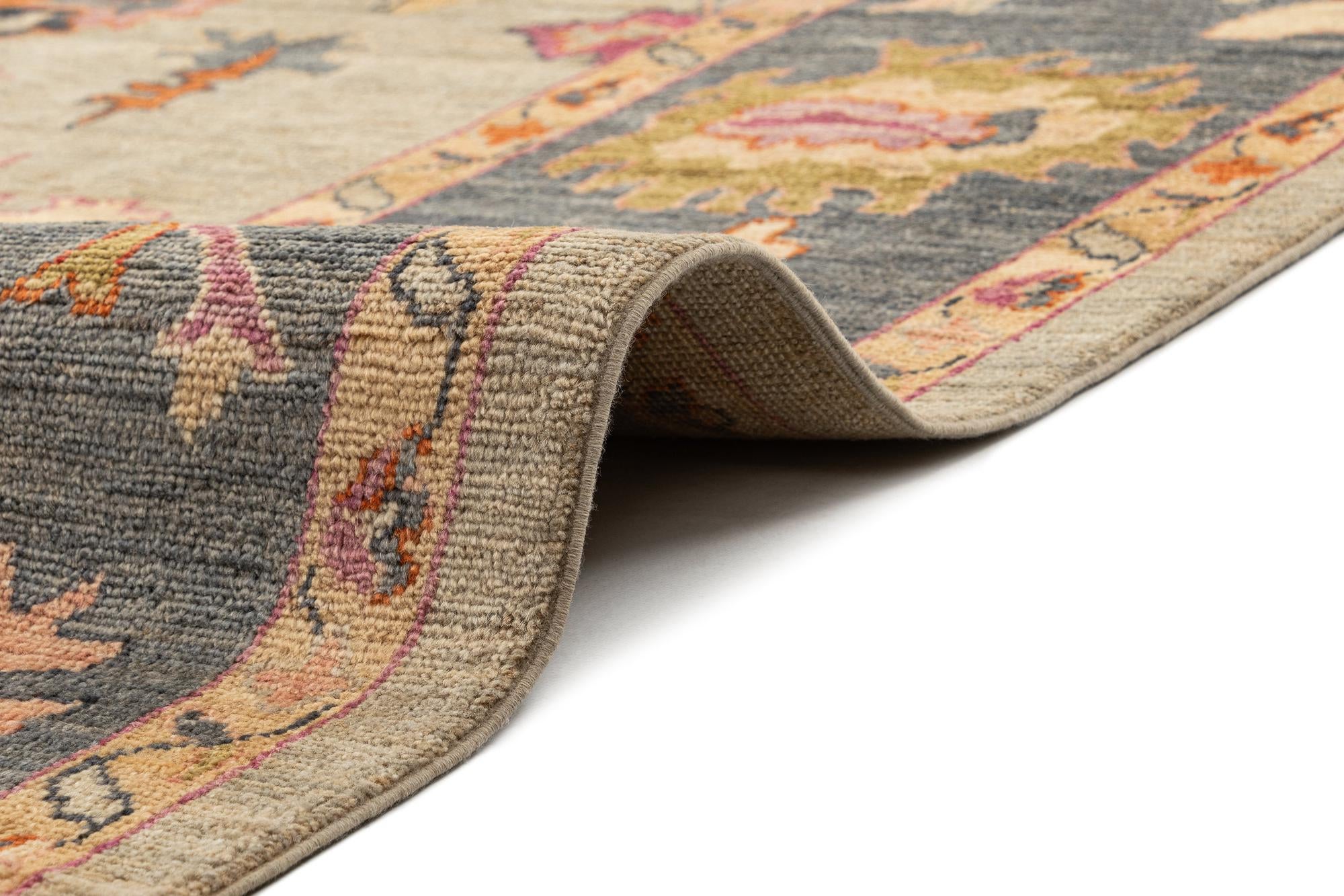 9' x 11' 9 Hand Knotted Oushak Rug