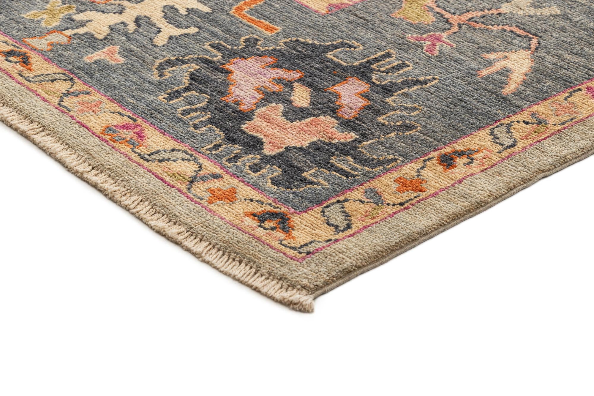 9' x 11' 9 Hand Knotted Oushak Rug