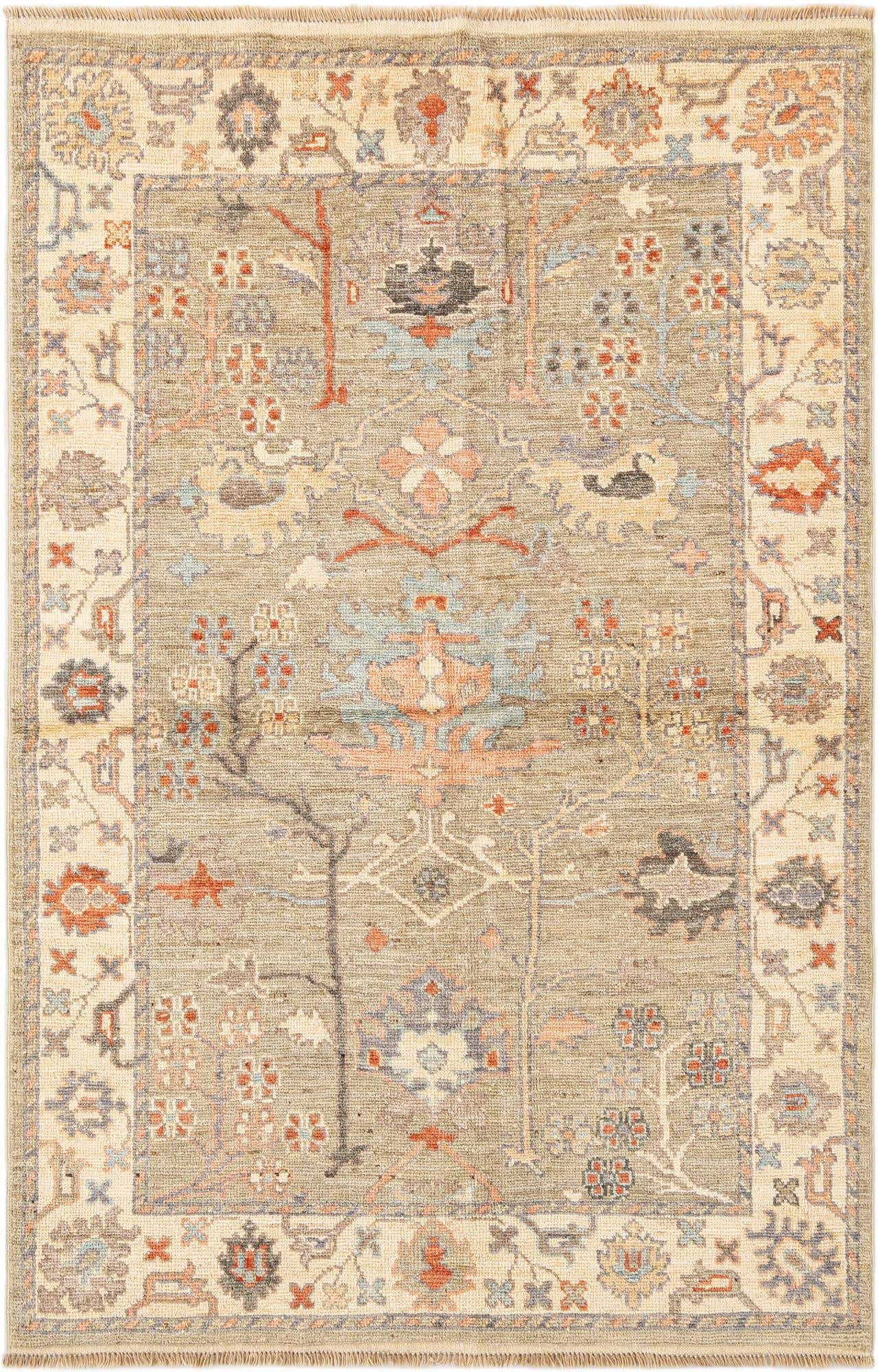 3' 10 x 5' 10 Hand Knotted Oushak Rug