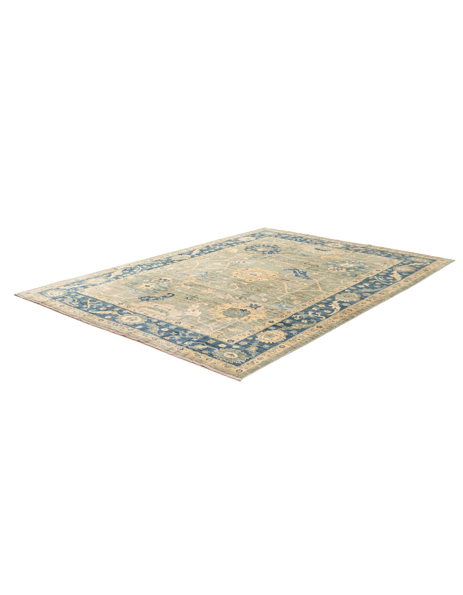 6' 10 x 9' 9 Hand Knotted Oushak Wool Rug