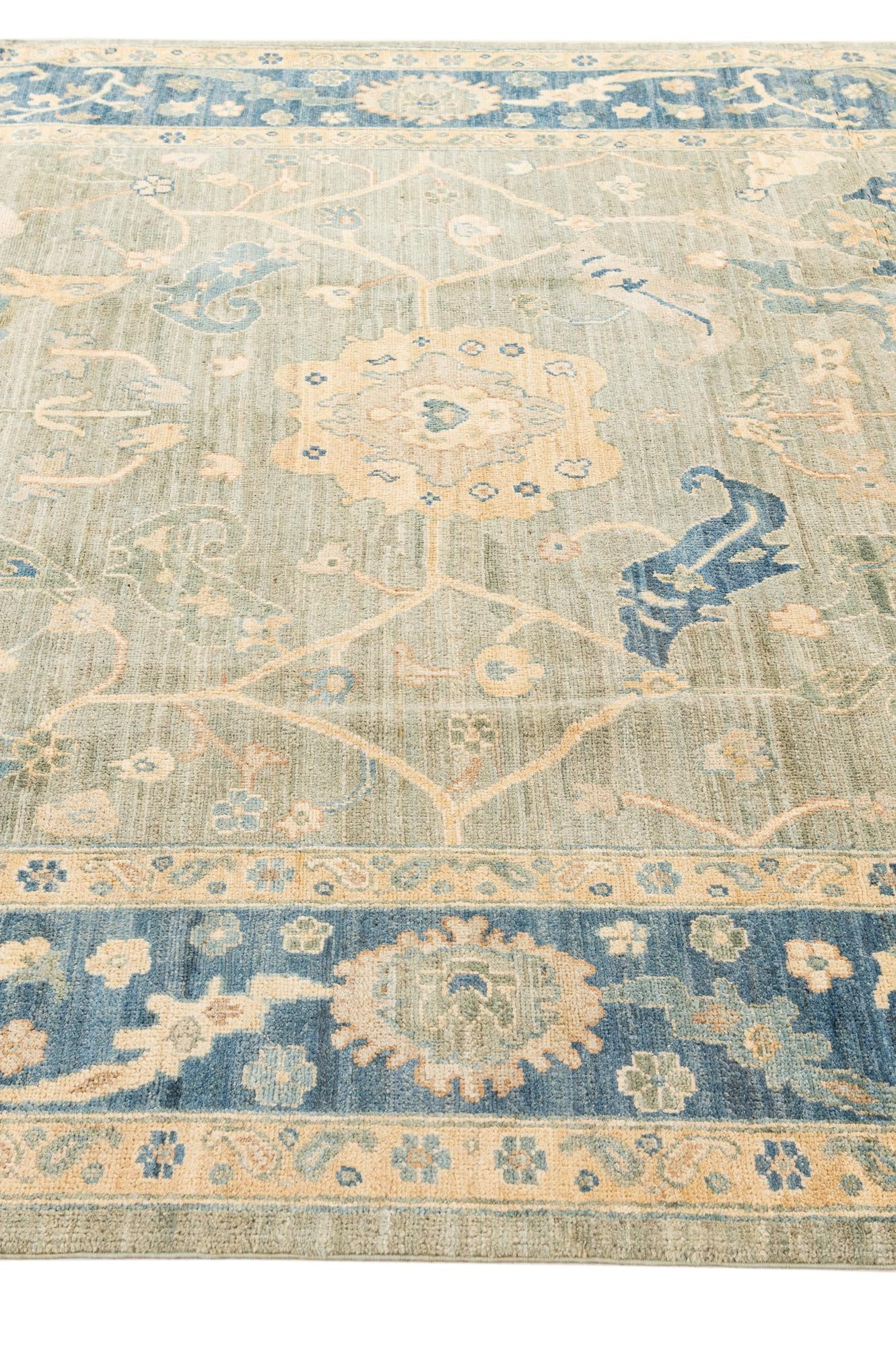 6' 10 x 9' 9 Hand Knotted Oushak Wool Rug