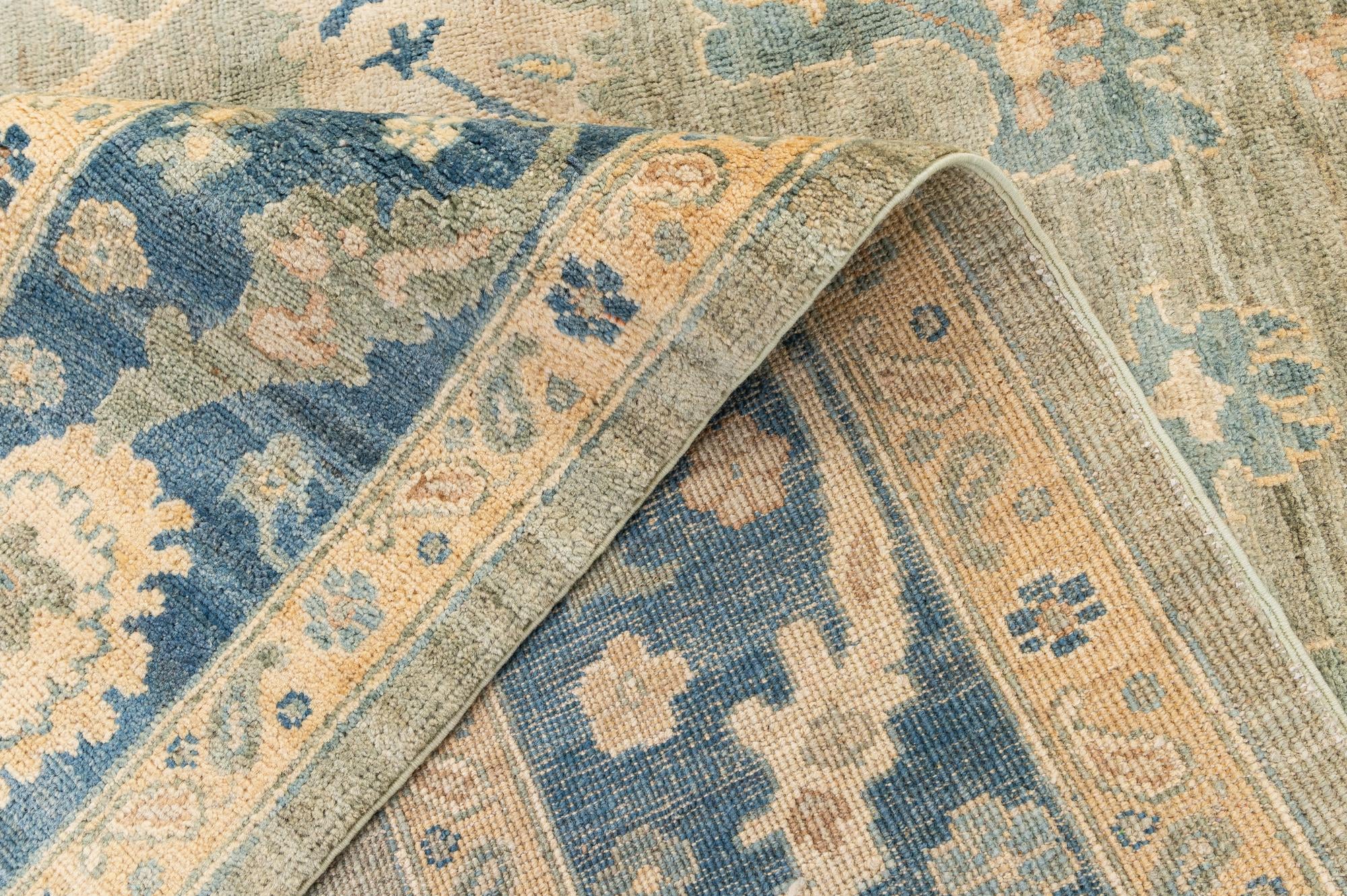 6' 10 x 9' 9 Hand Knotted Oushak Wool Rug