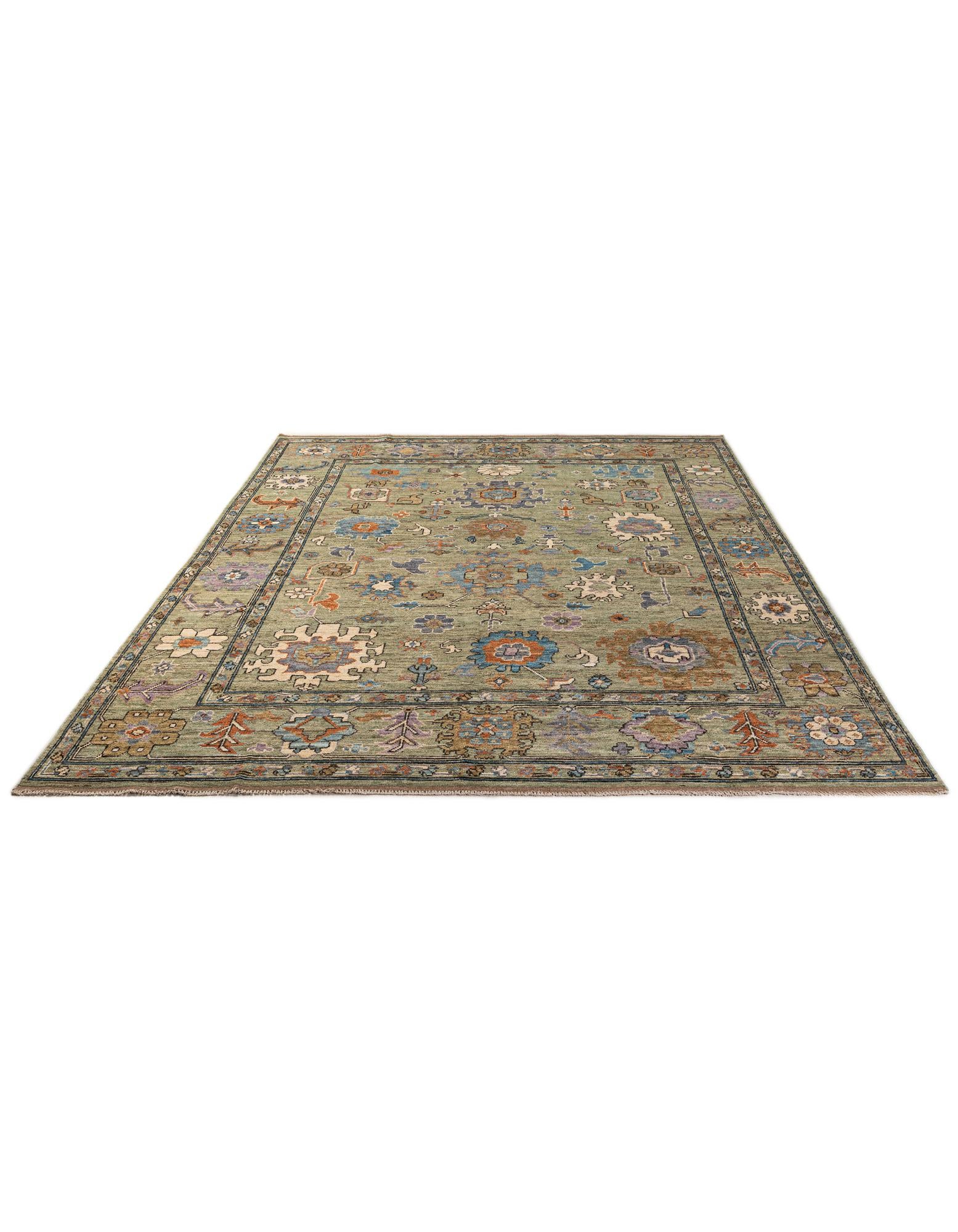 10' 2 x 13' 11 Hand Knotted Oushak Wool Rug