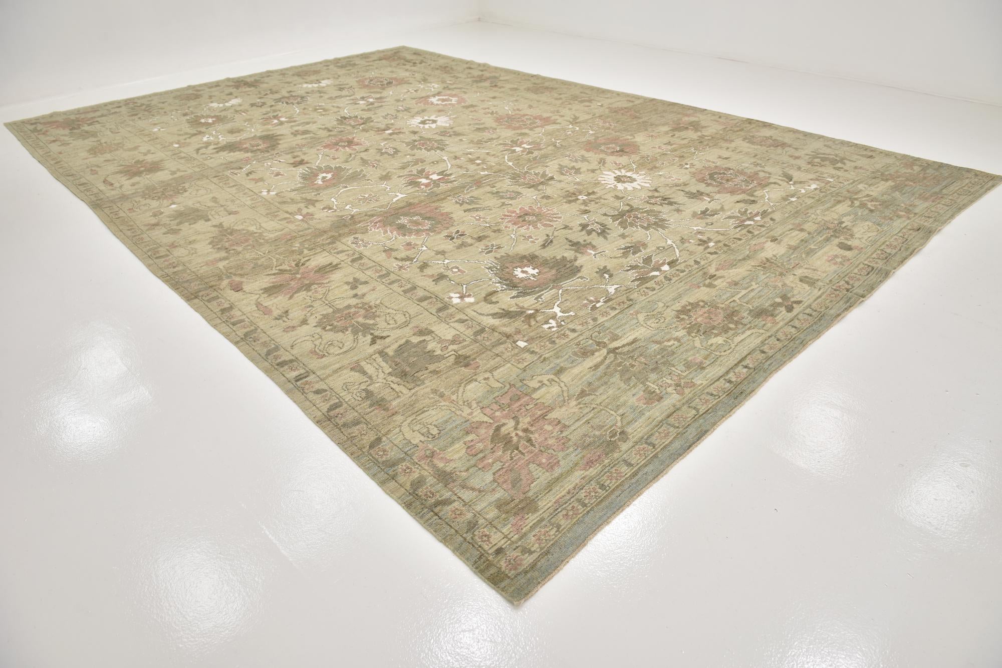 13' x 19' 4 Hand Knotted Oushak Rug