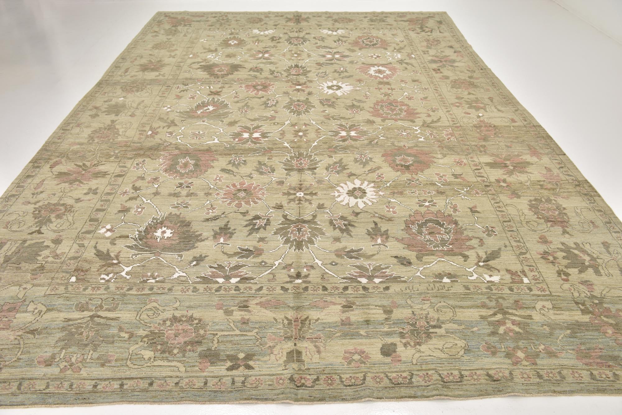 13' x 19' 4 Hand Knotted Oushak Rug