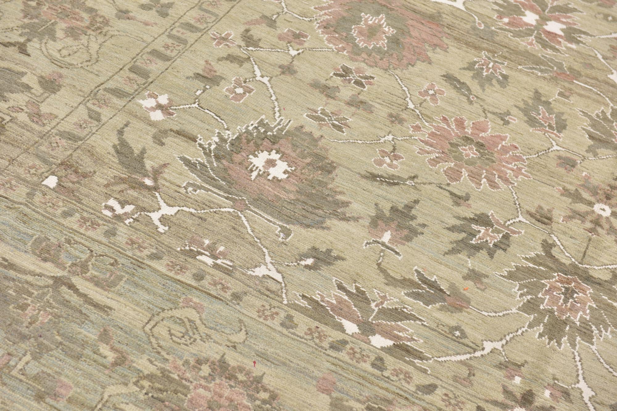 13' x 19' 4 Hand Knotted Oushak Rug