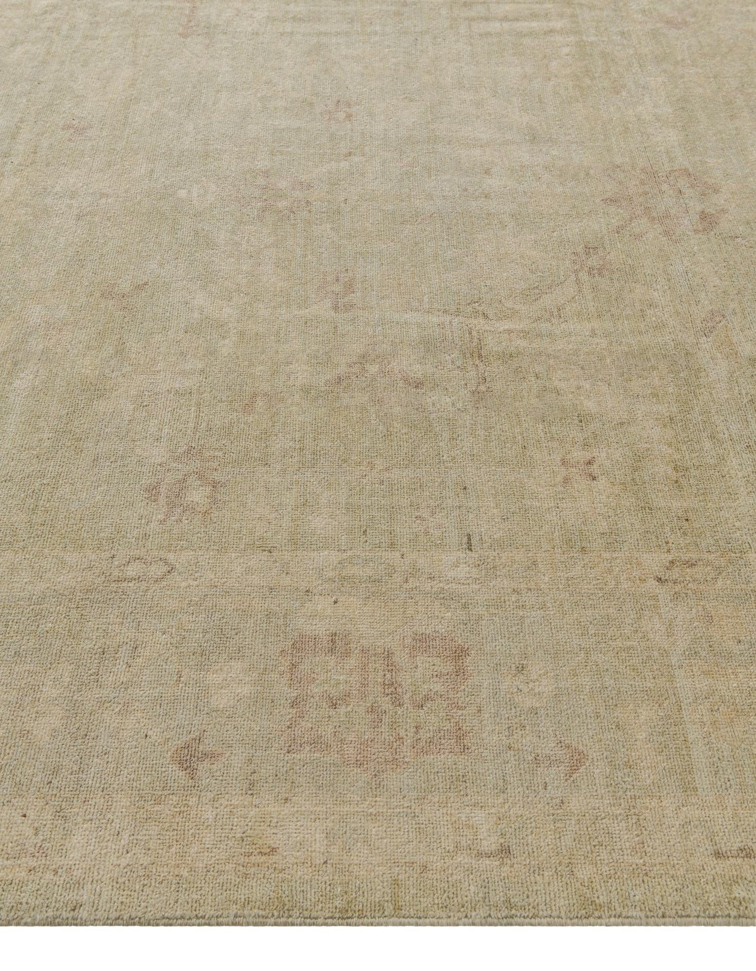 8' 4 x 9' 9 Hand Knotted Oushak Wool Rug