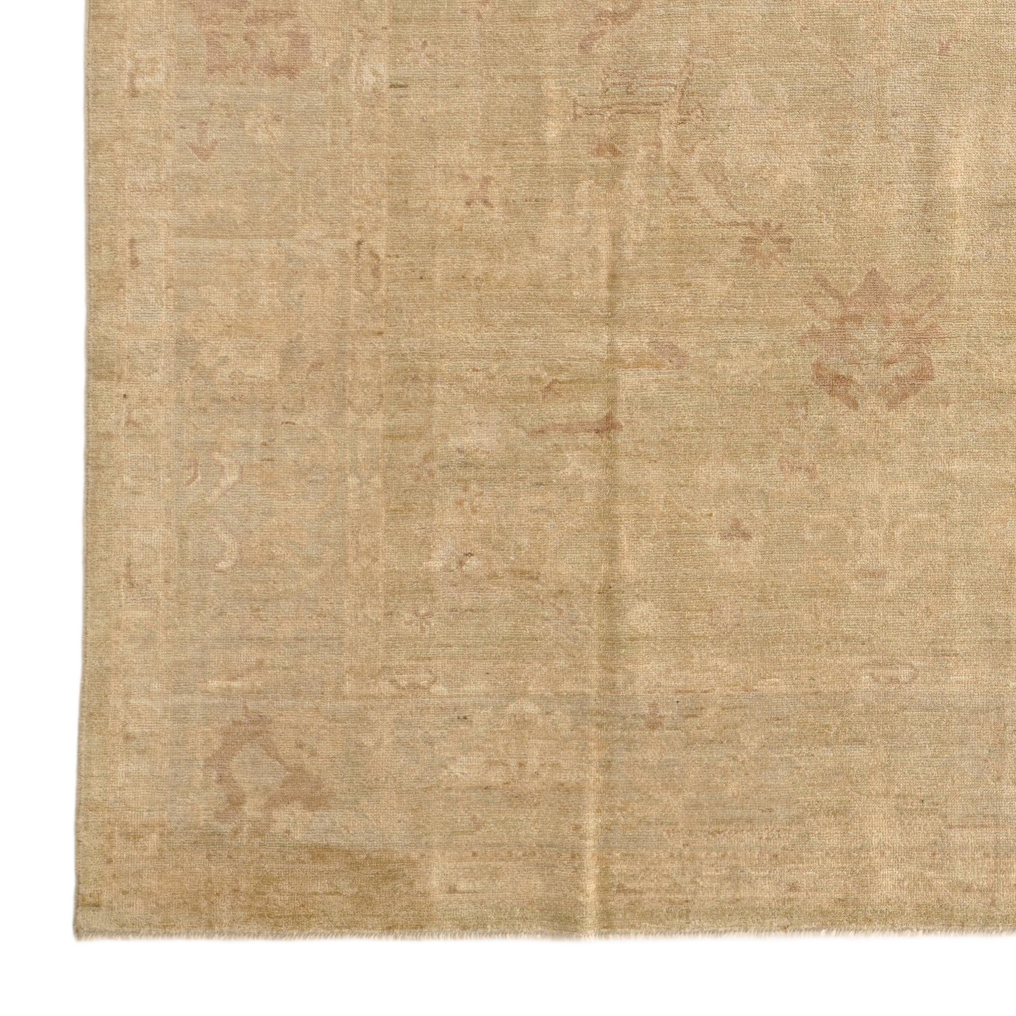 8' 4 x 9' 9 Hand Knotted Oushak Wool Rug