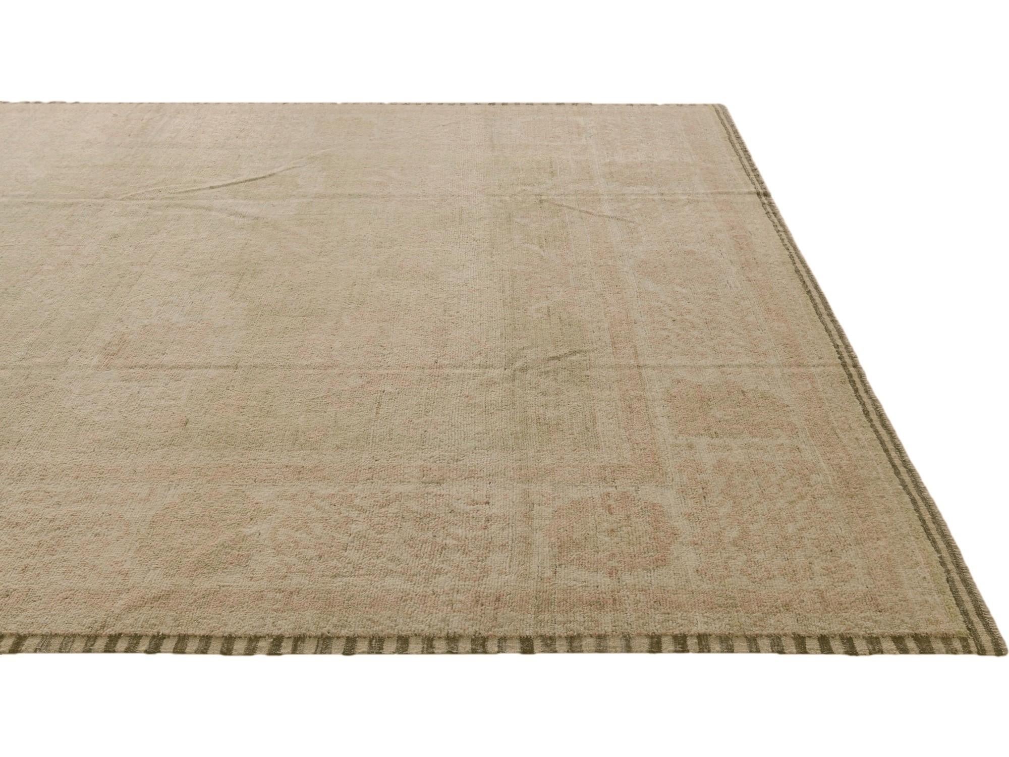 10' 4 x 14' Hand Knotted Oushak Wool Rug