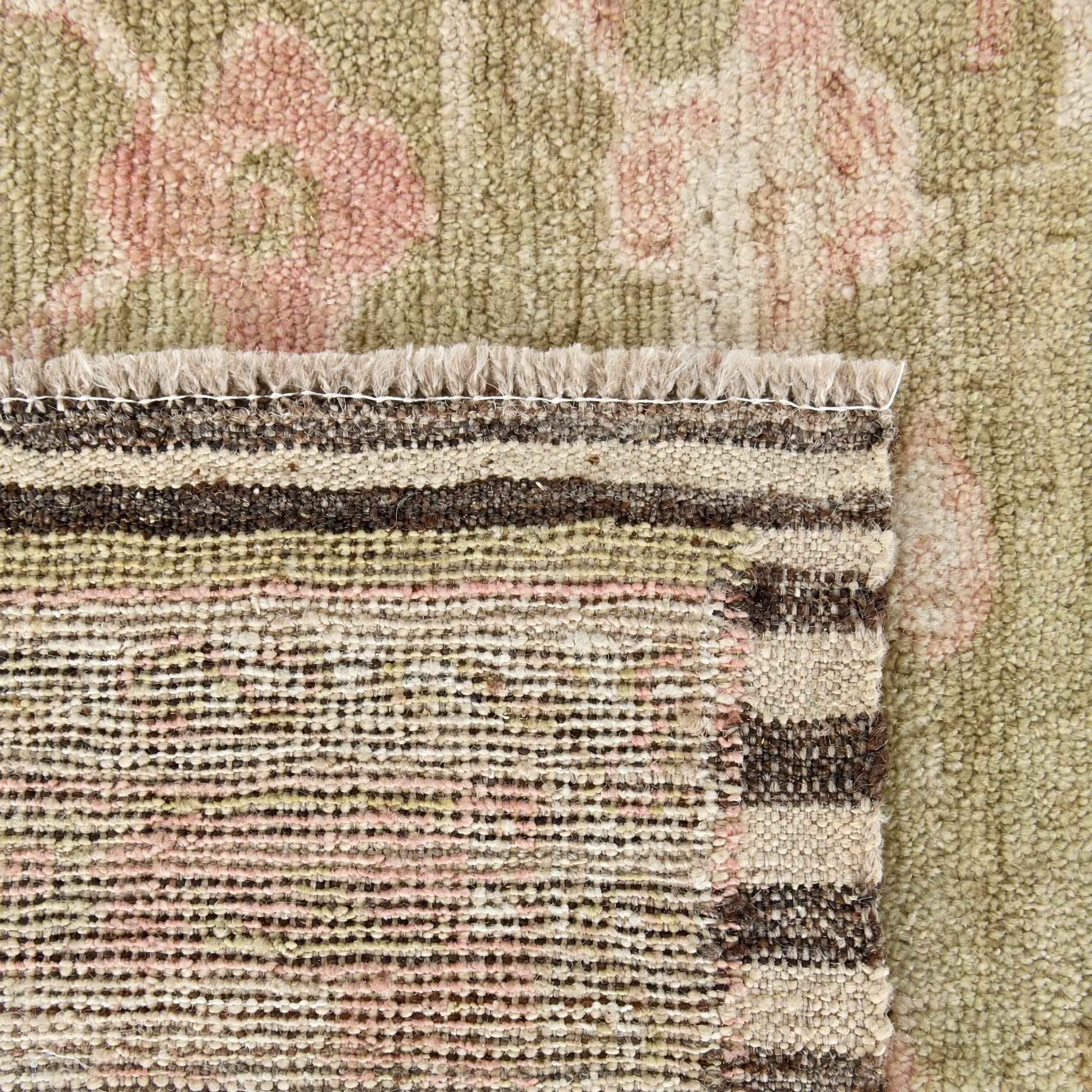 10' 4 x 14' Hand Knotted Oushak Wool Rug