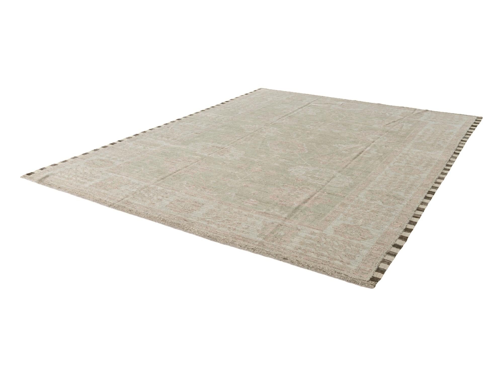 9' 4 x 12' 6 Hand Knotted Oushak Wool Rug