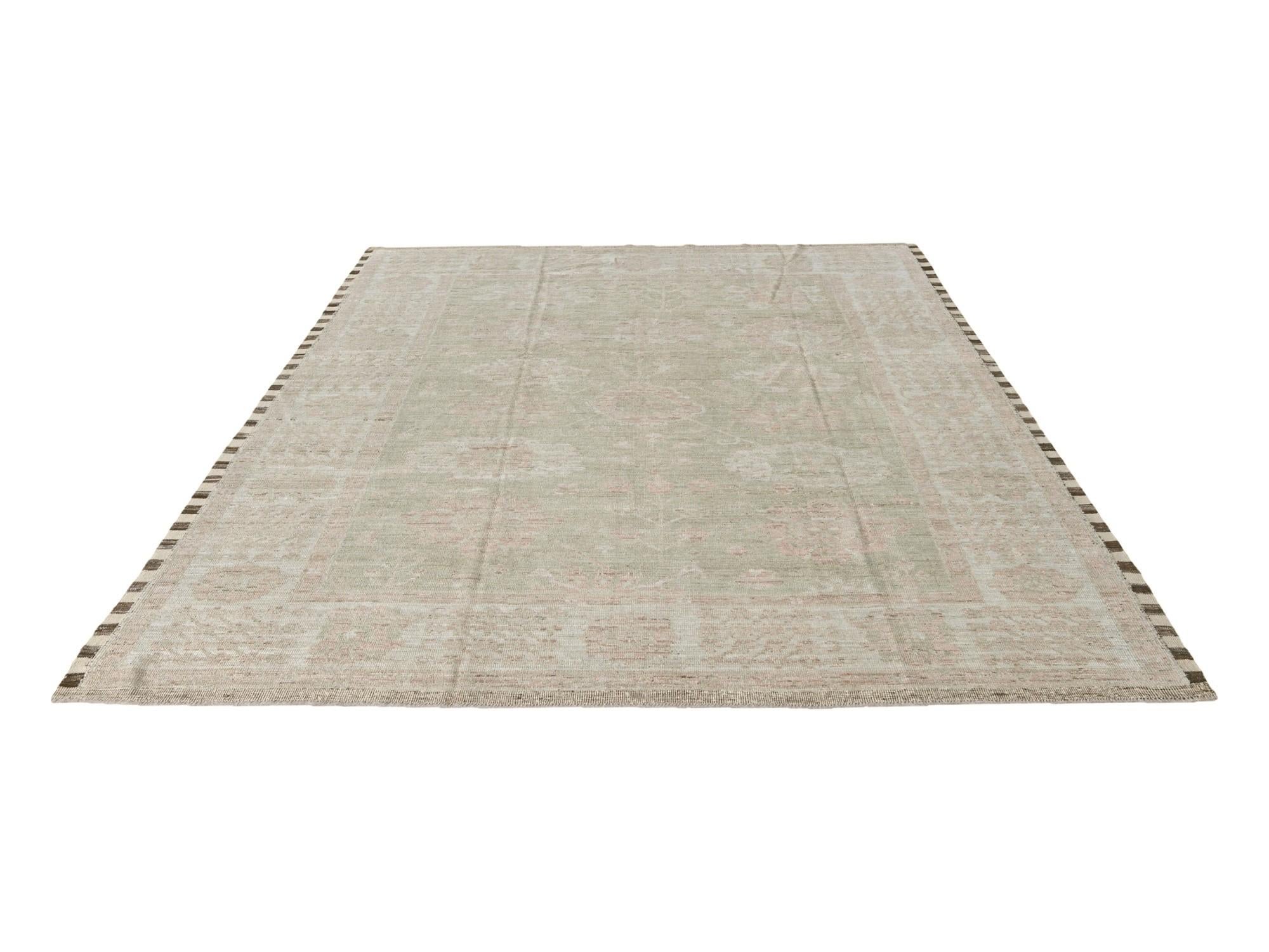 9' 4 x 12' 6 Hand Knotted Oushak Wool Rug