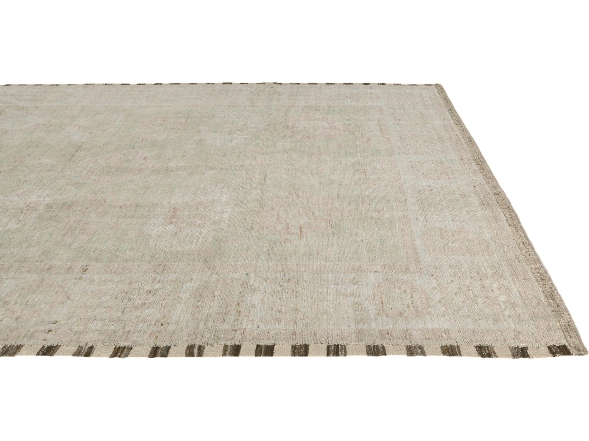 9' 4 x 12' 6 Hand Knotted Oushak Wool Rug