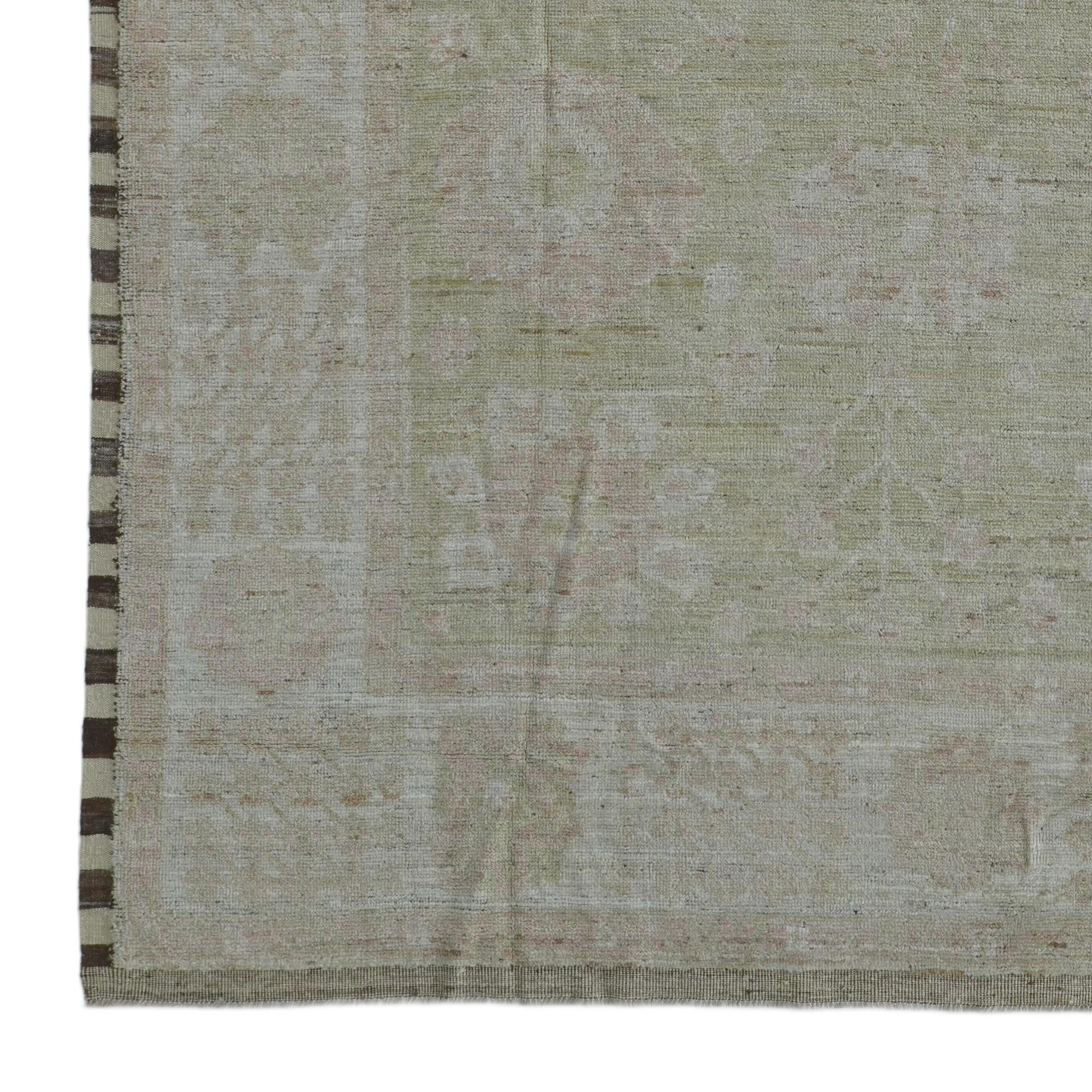 9' 4 x 12' 6 Hand Knotted Oushak Wool Rug