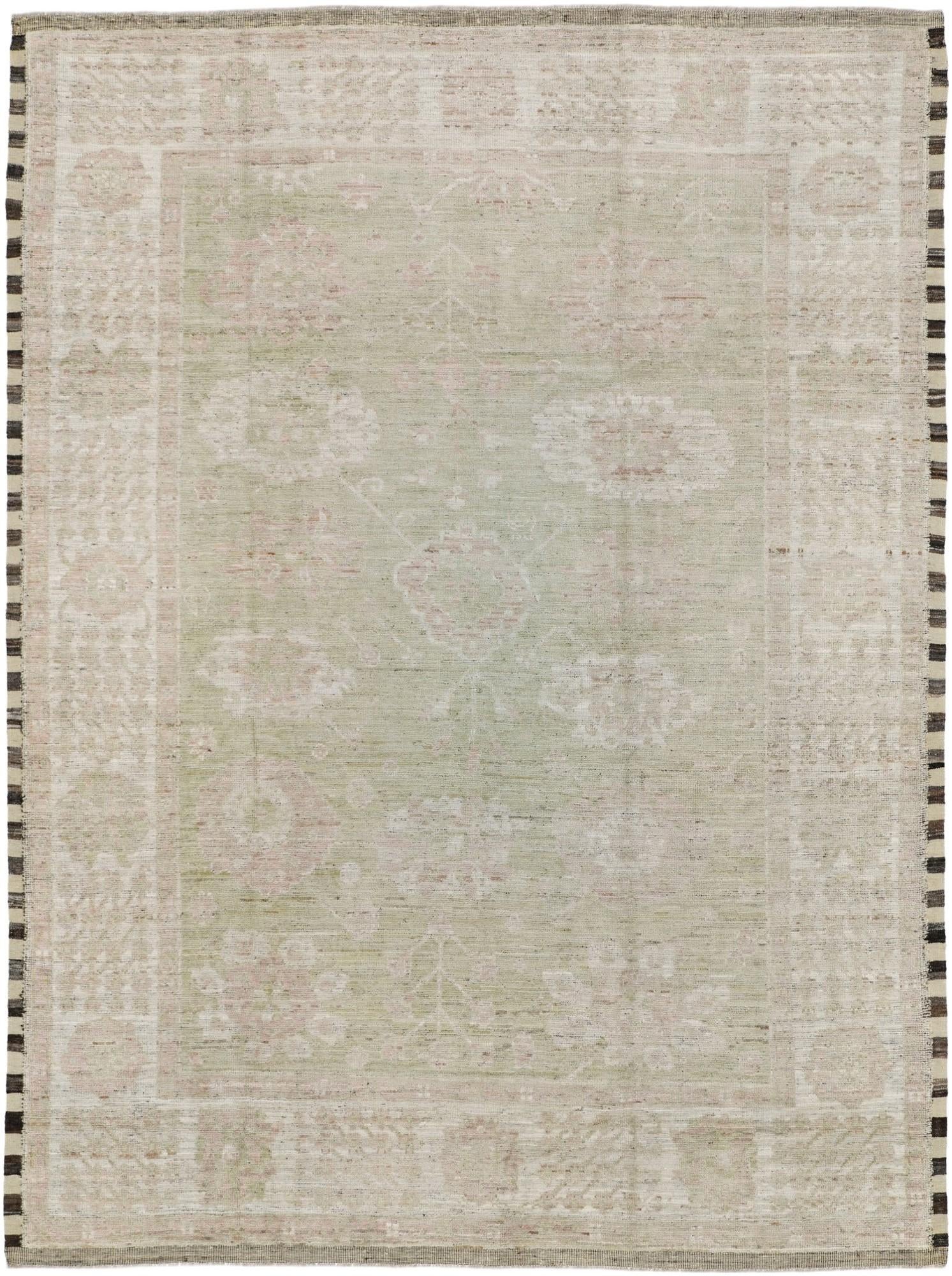 9' 4 x 12' 6 Hand Knotted Oushak Wool Rug