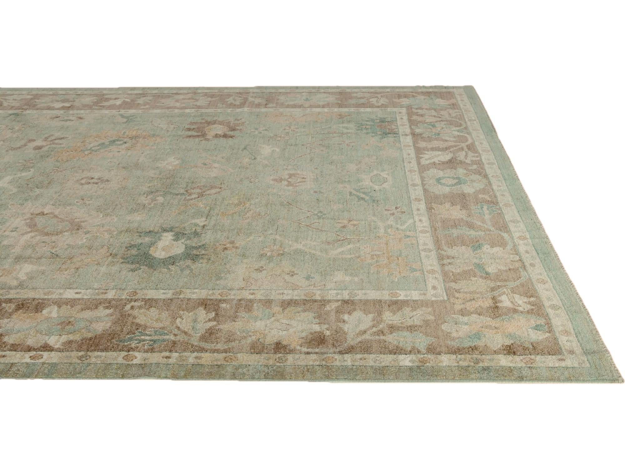 9' 2 x 11' 9 Hand Knotted Oushak Wool Rug