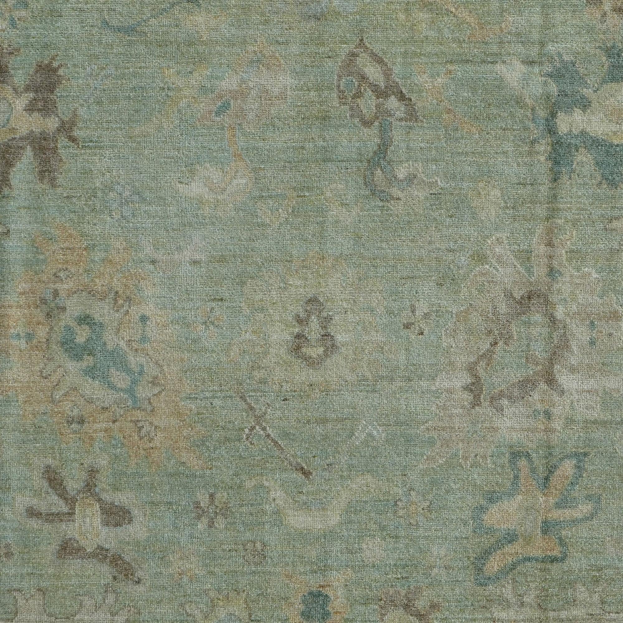 9' 2 x 11' 9 Hand Knotted Oushak Wool Rug