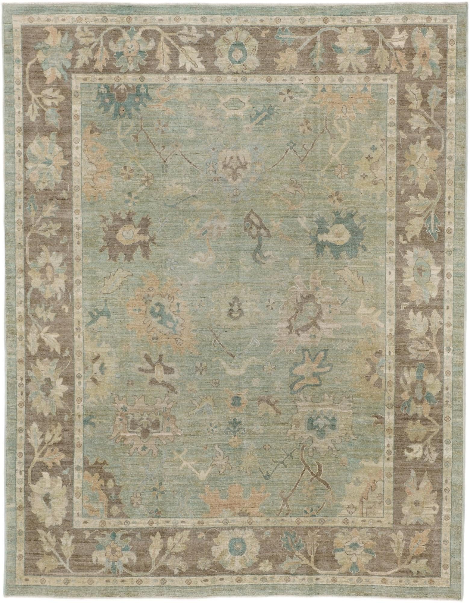 9' 2 x 11' 9 Hand Knotted Oushak Wool Rug