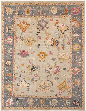 9' x 11' 9 Hand Knotted Oushak Rug