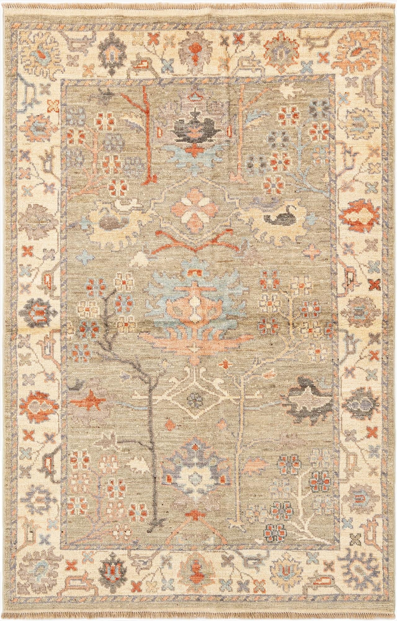 3' 10 x 5' 10  Hand Knotted Oushak Rug